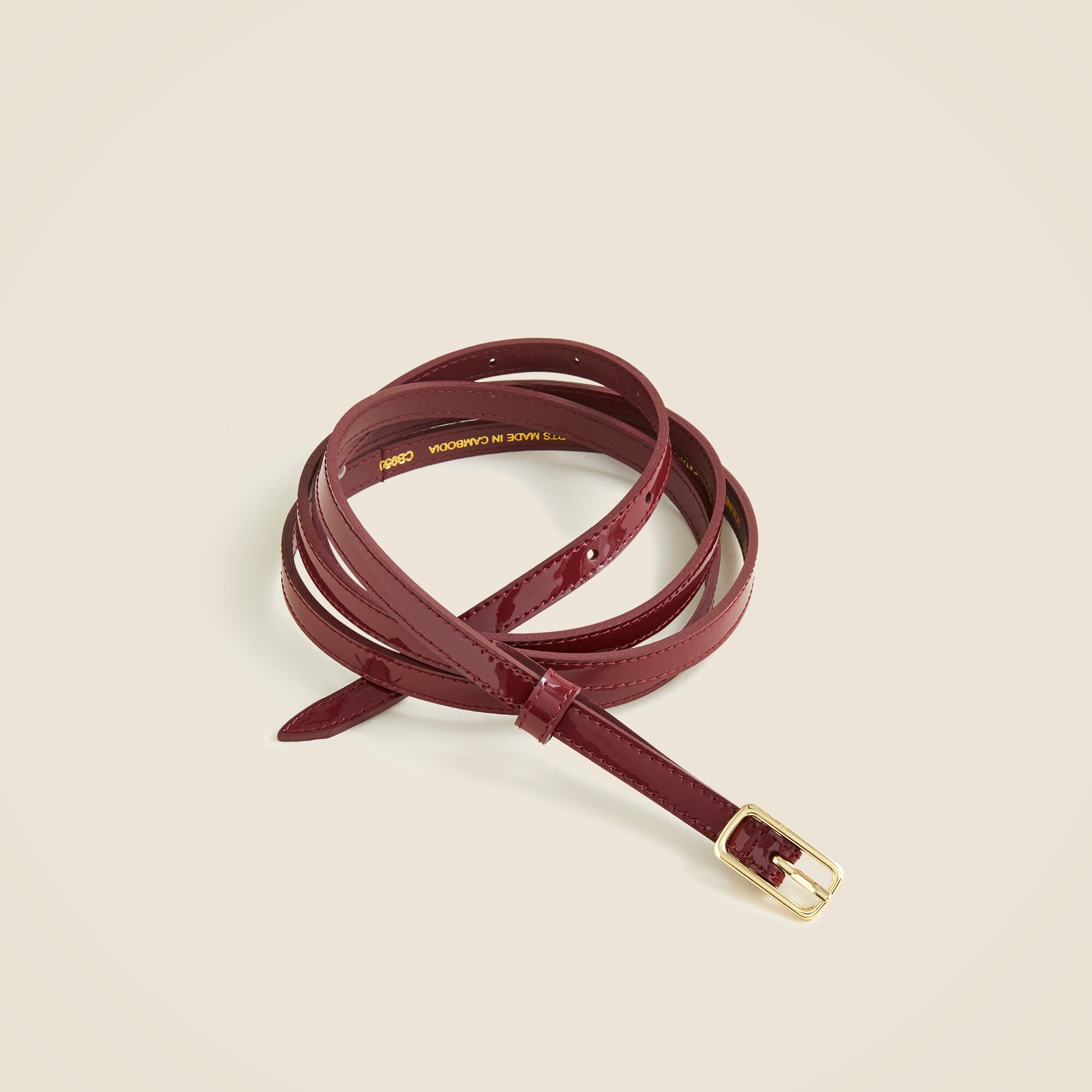 Thin patent leather belt