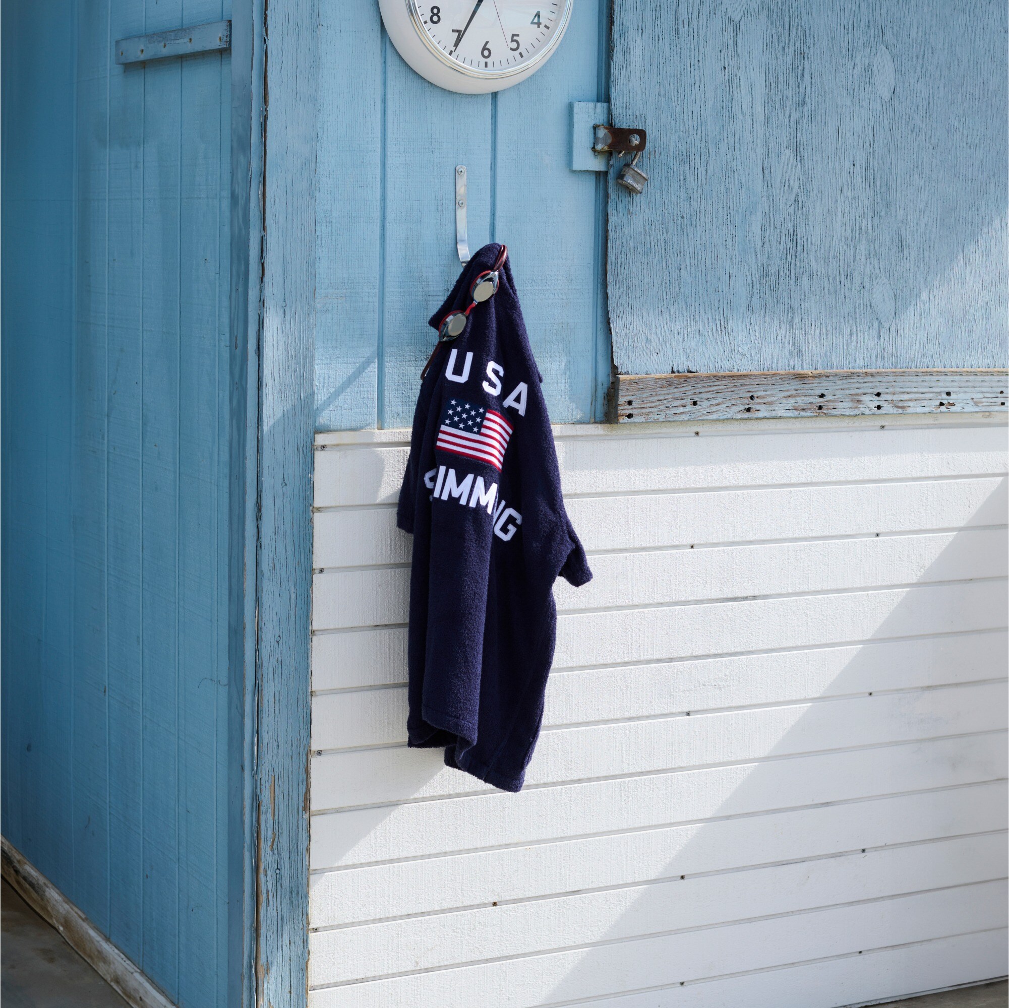 Limited-edition USA Swimming® X J.Crew terry cloth four-pocket graphic camp-collar shirt