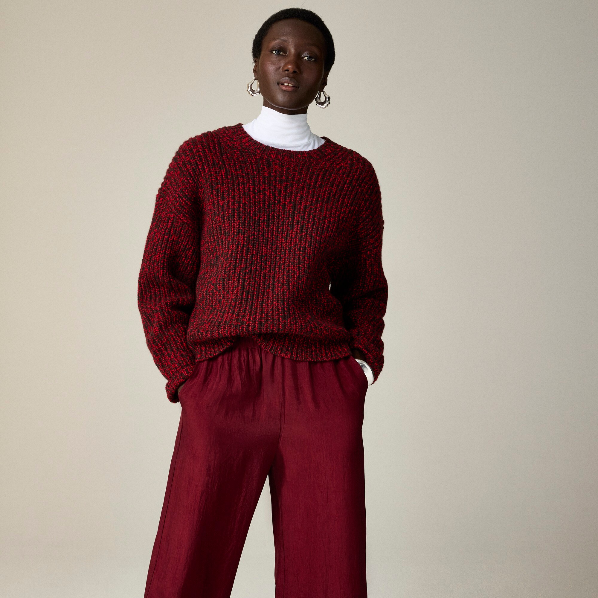 Spring Street marled cashmere oversized crewneck sweater
