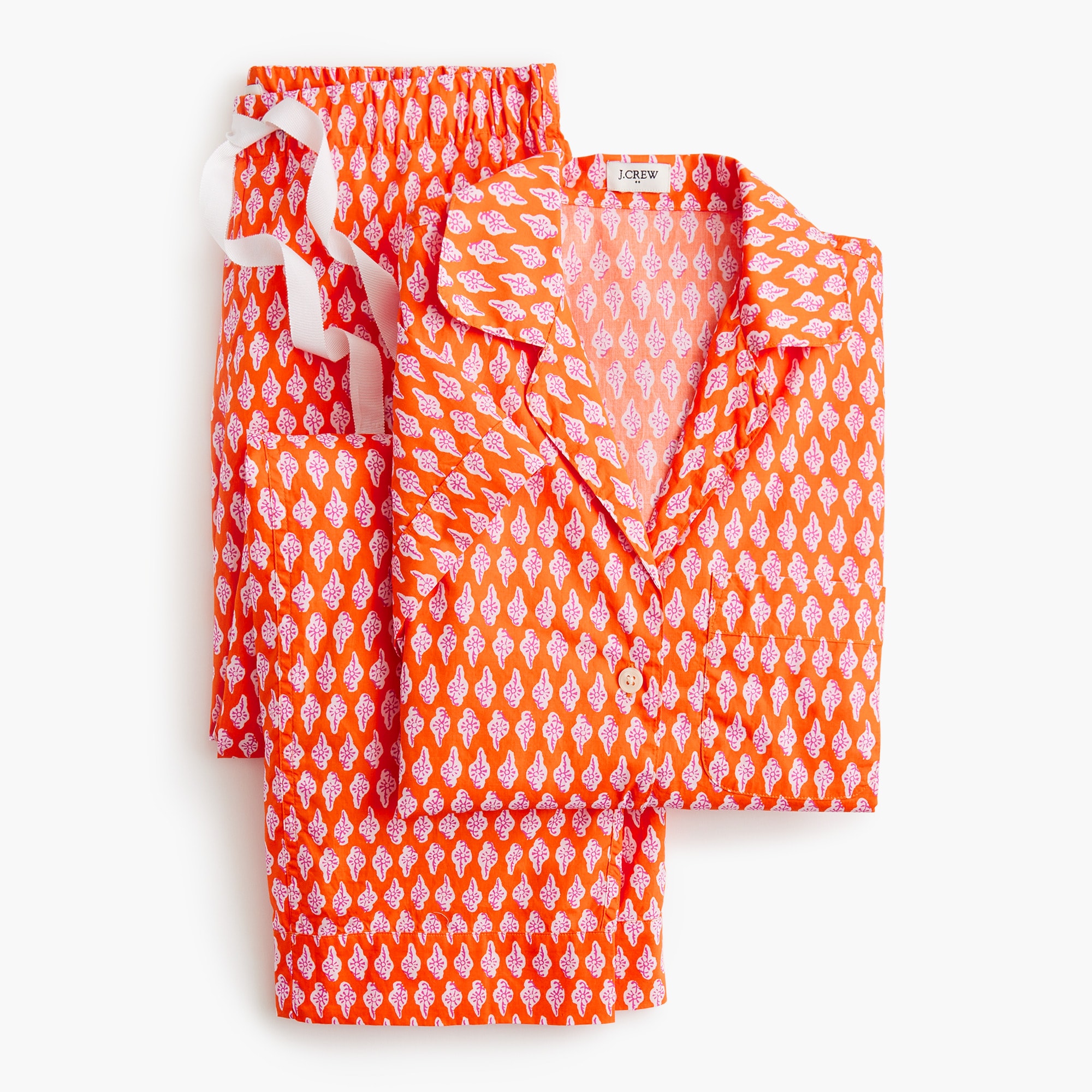 Cropped short-sleeve top and pant pajama set