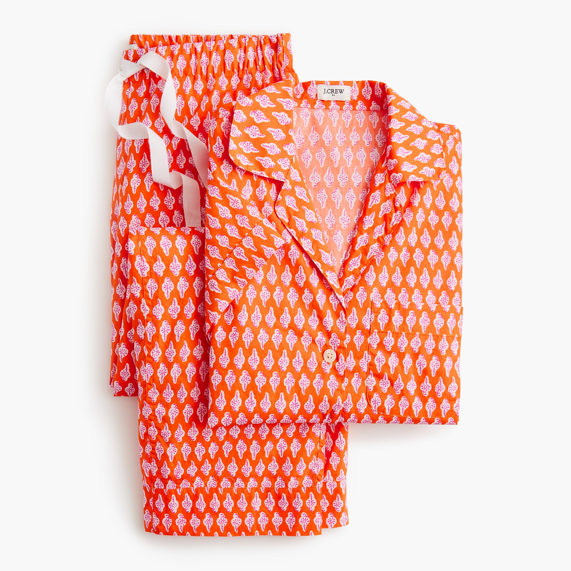 cropped short-sleeve top and pant pajama set for women