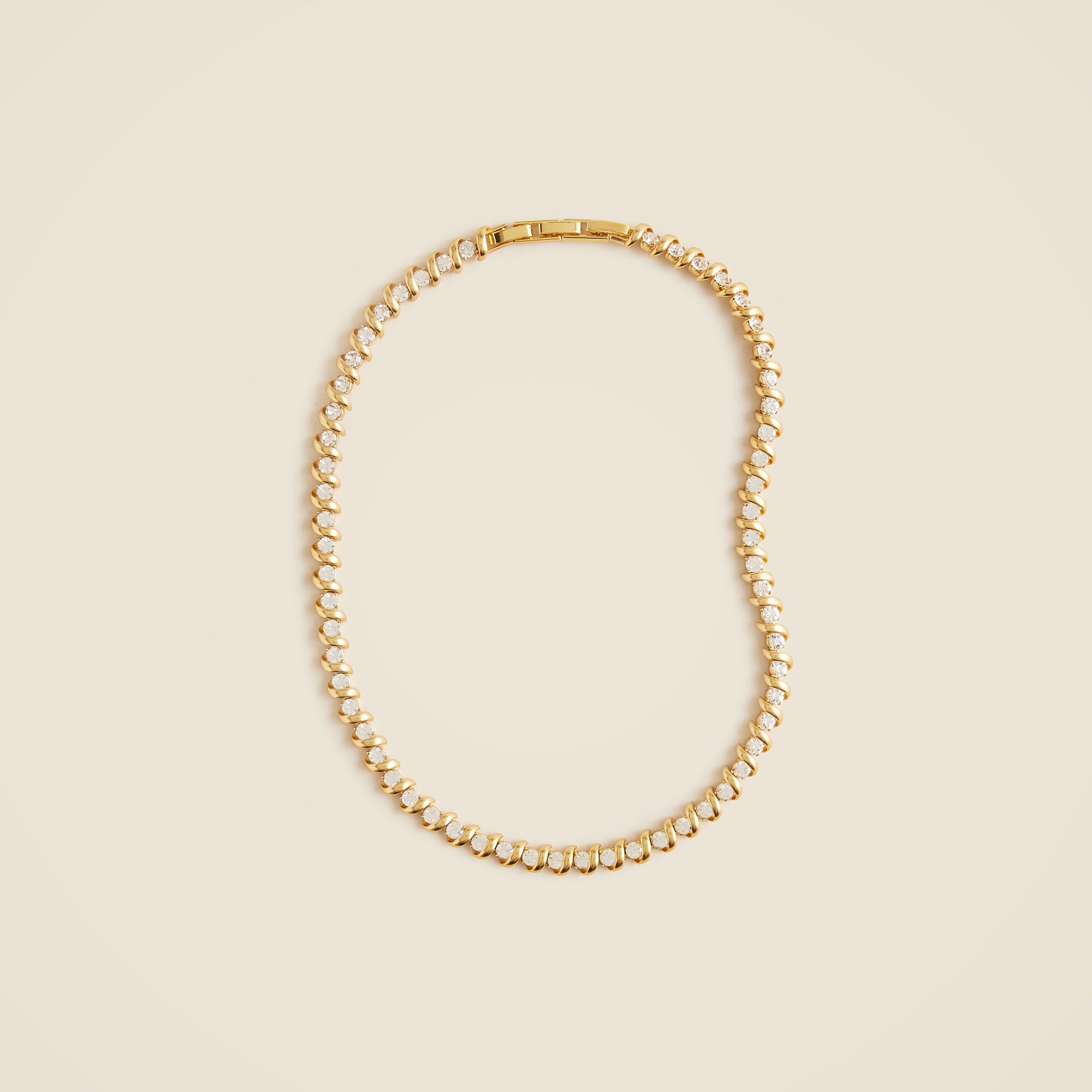 Crystal and gold-tone cubic zirconia necklace