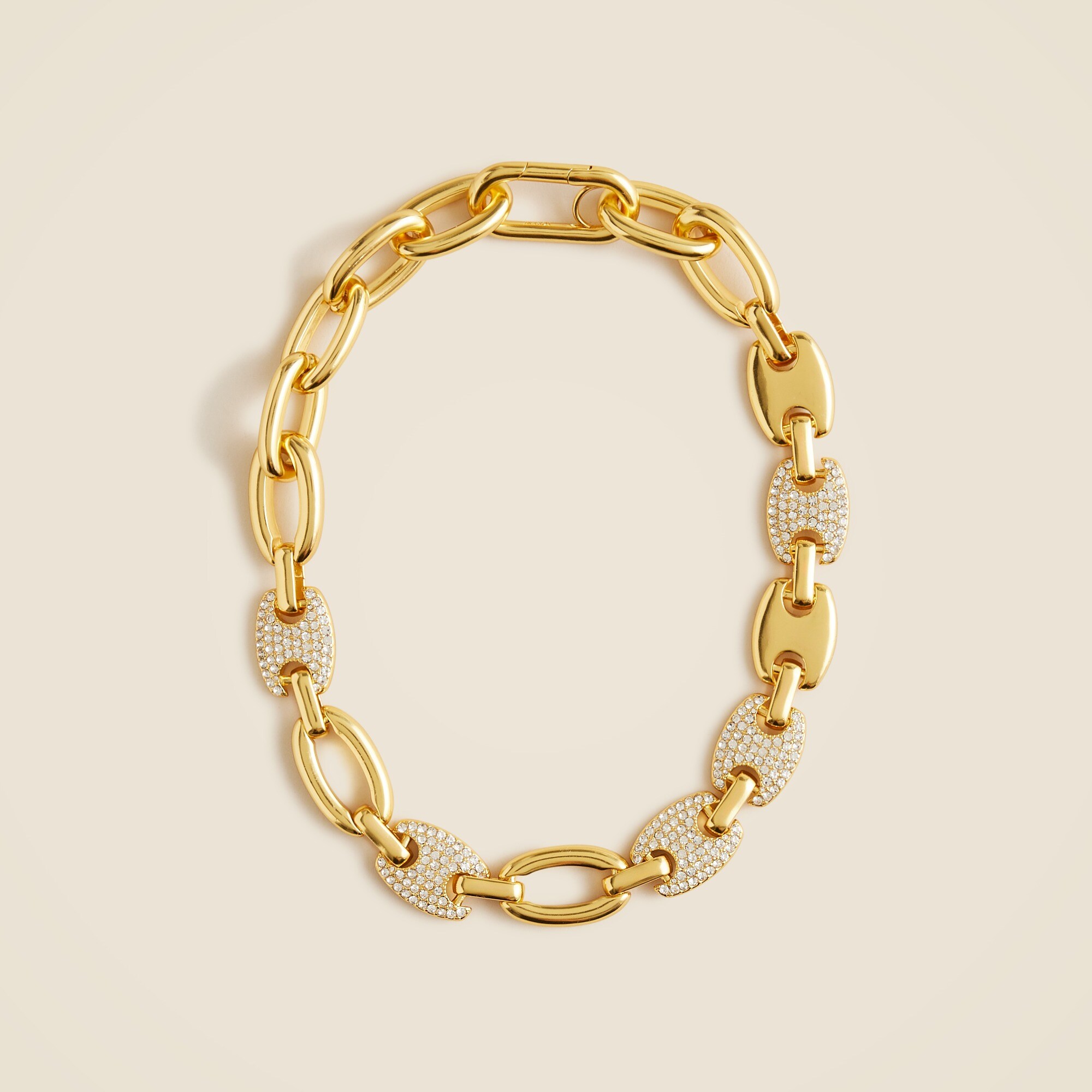 Pavé mixed-link necklace