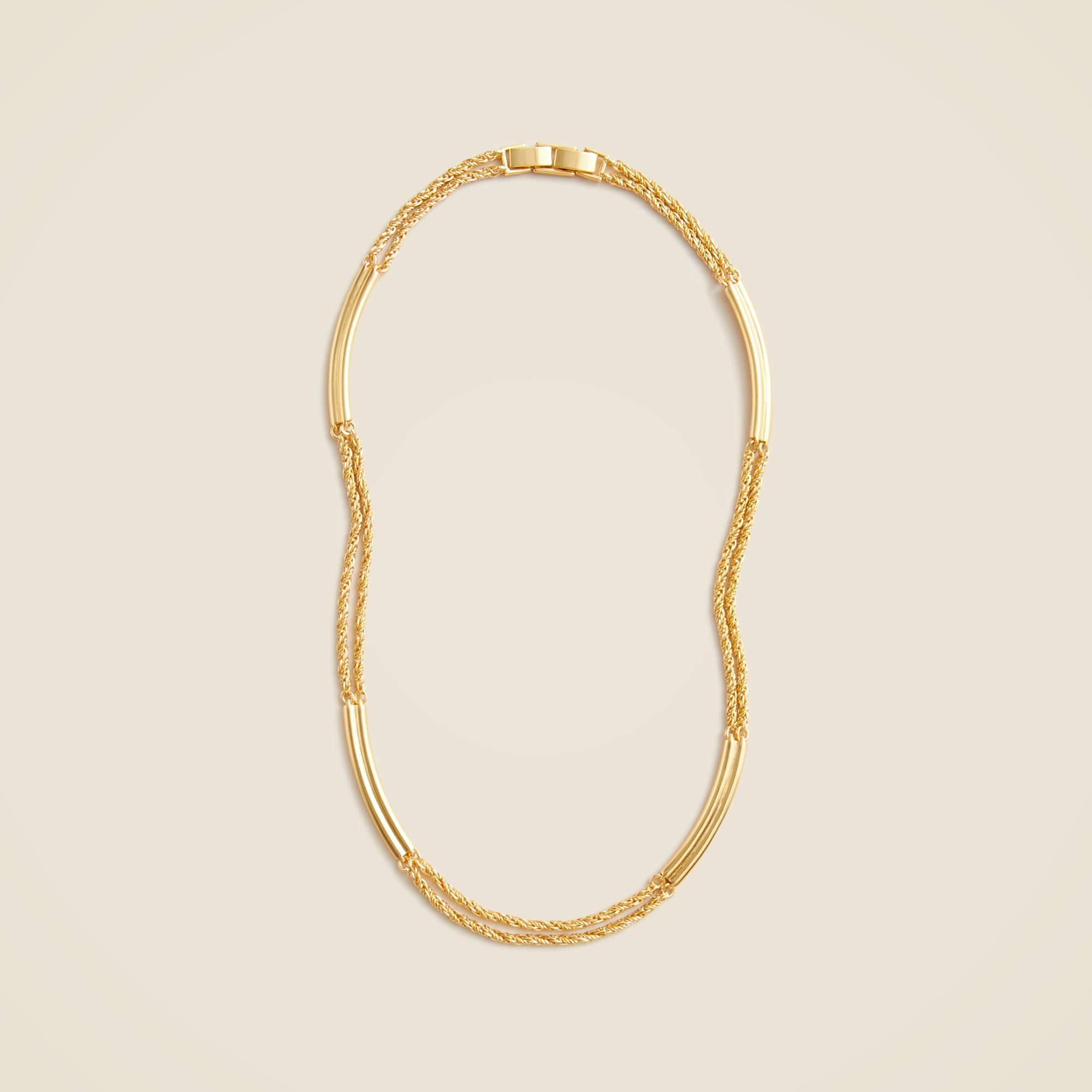 Double-chain tag necklace