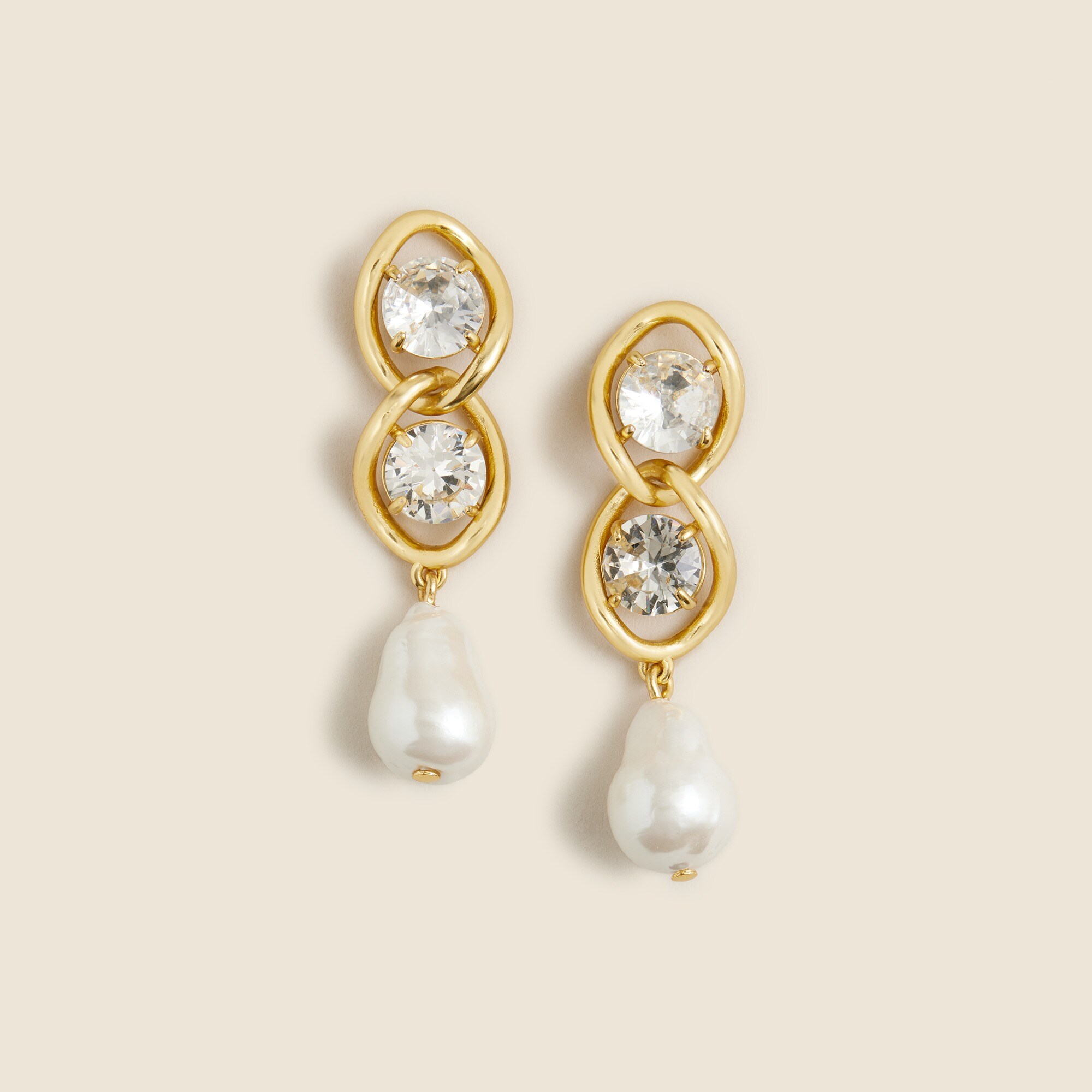Sparkle pearl chainlink earrings