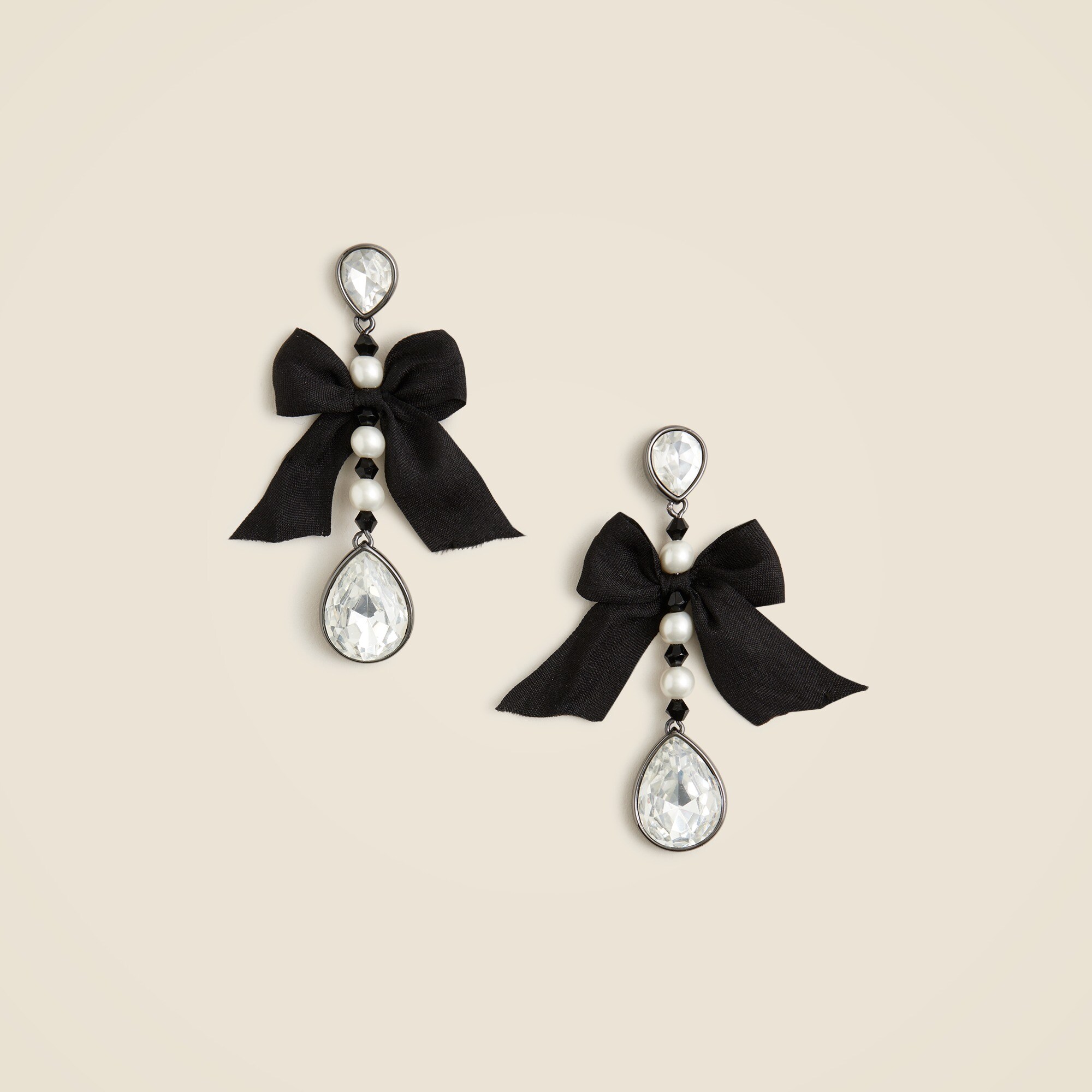 Sparkle bow drop earrings