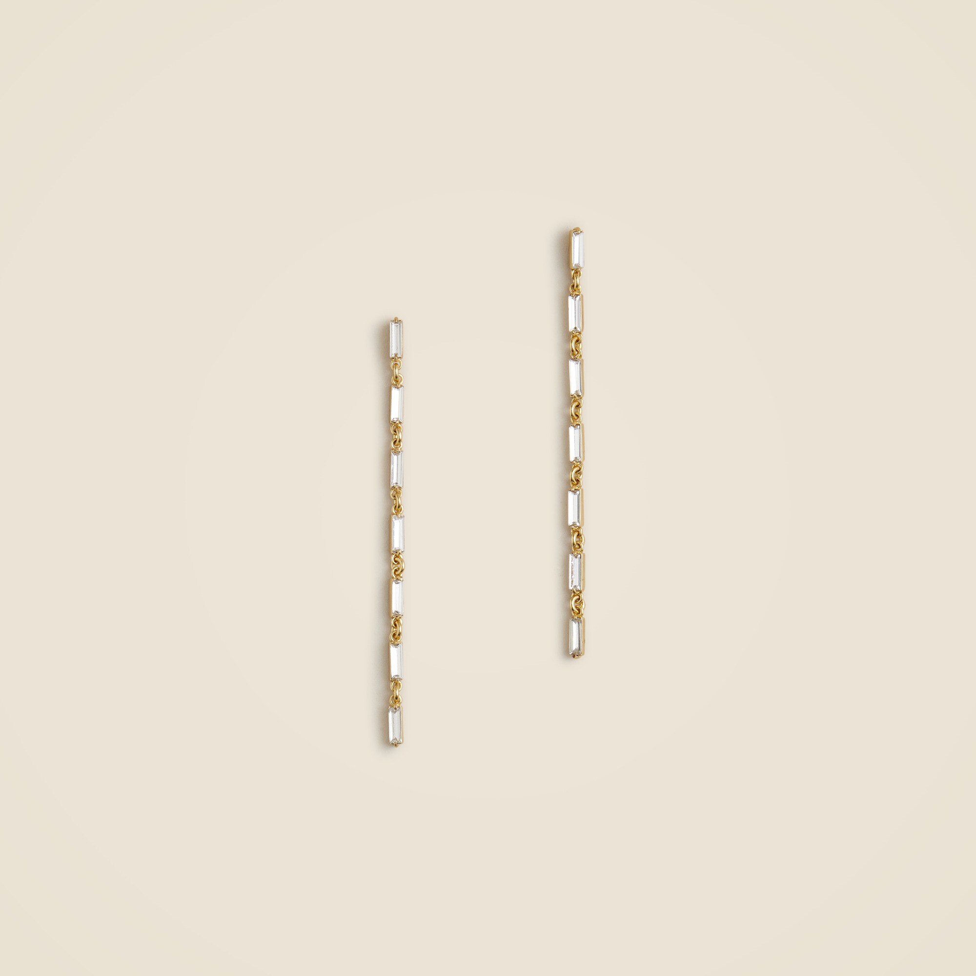 Baguette crystal-and-chainlink earrings