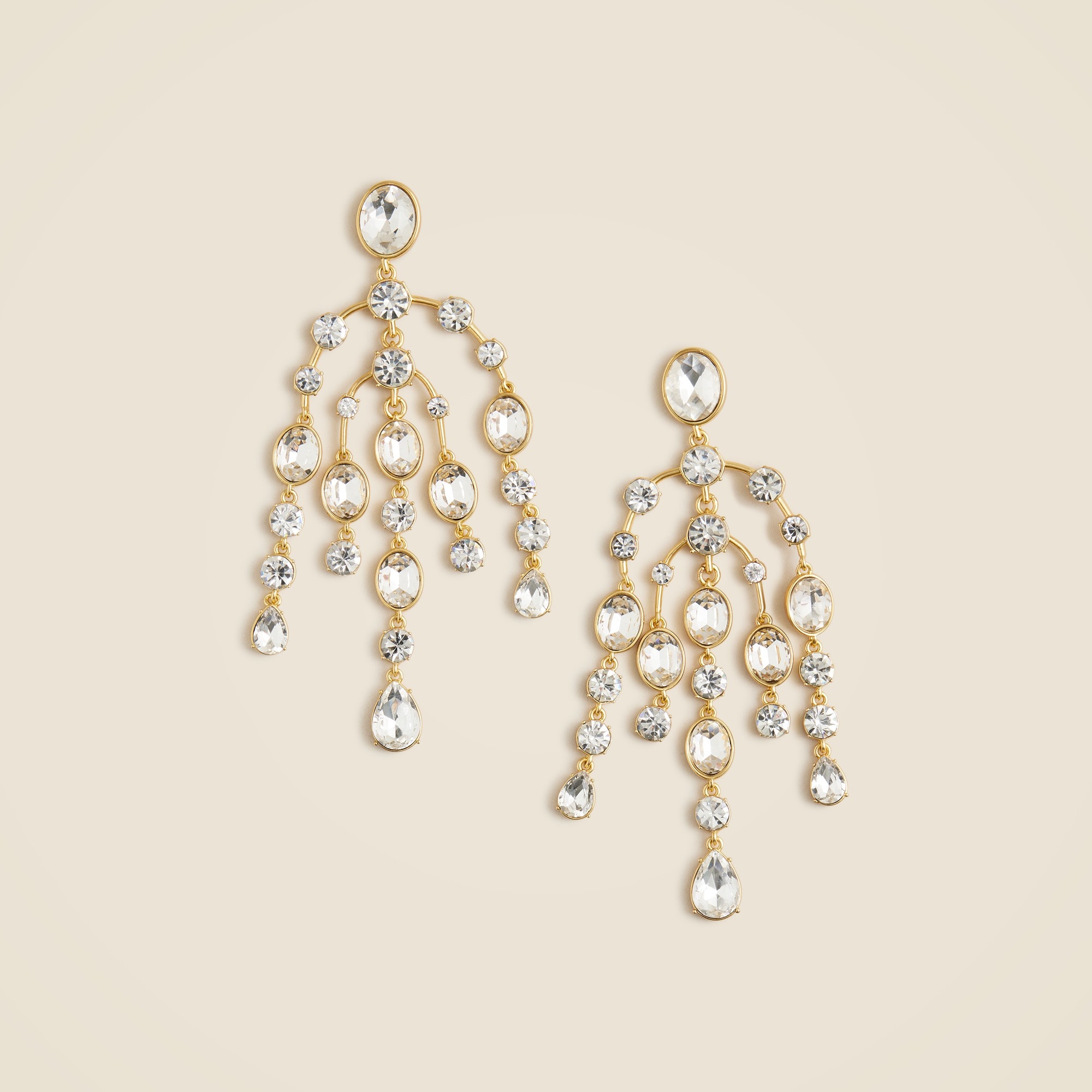 J Crew Crystal Stone & Frangia BIANCO Dichiarazione Orecchini
