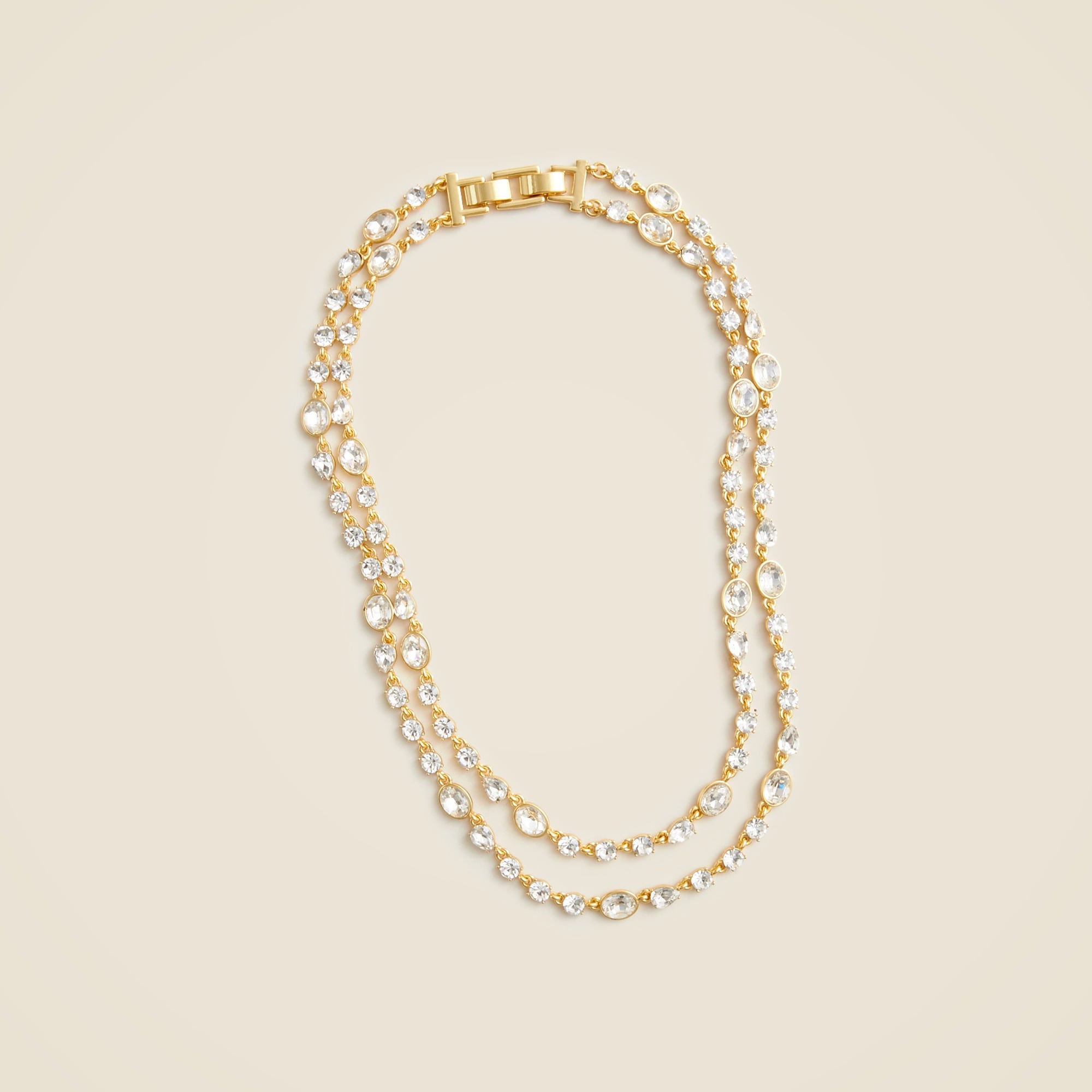 Layered crystal necklace