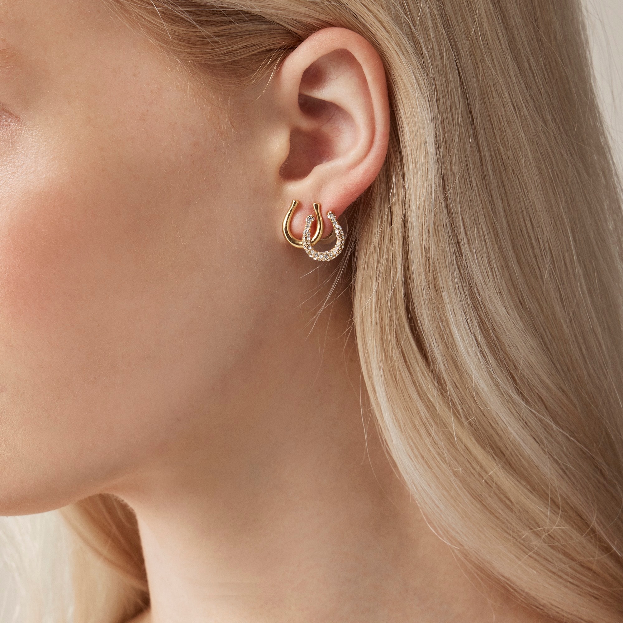 womens Horseshoe stud earrings