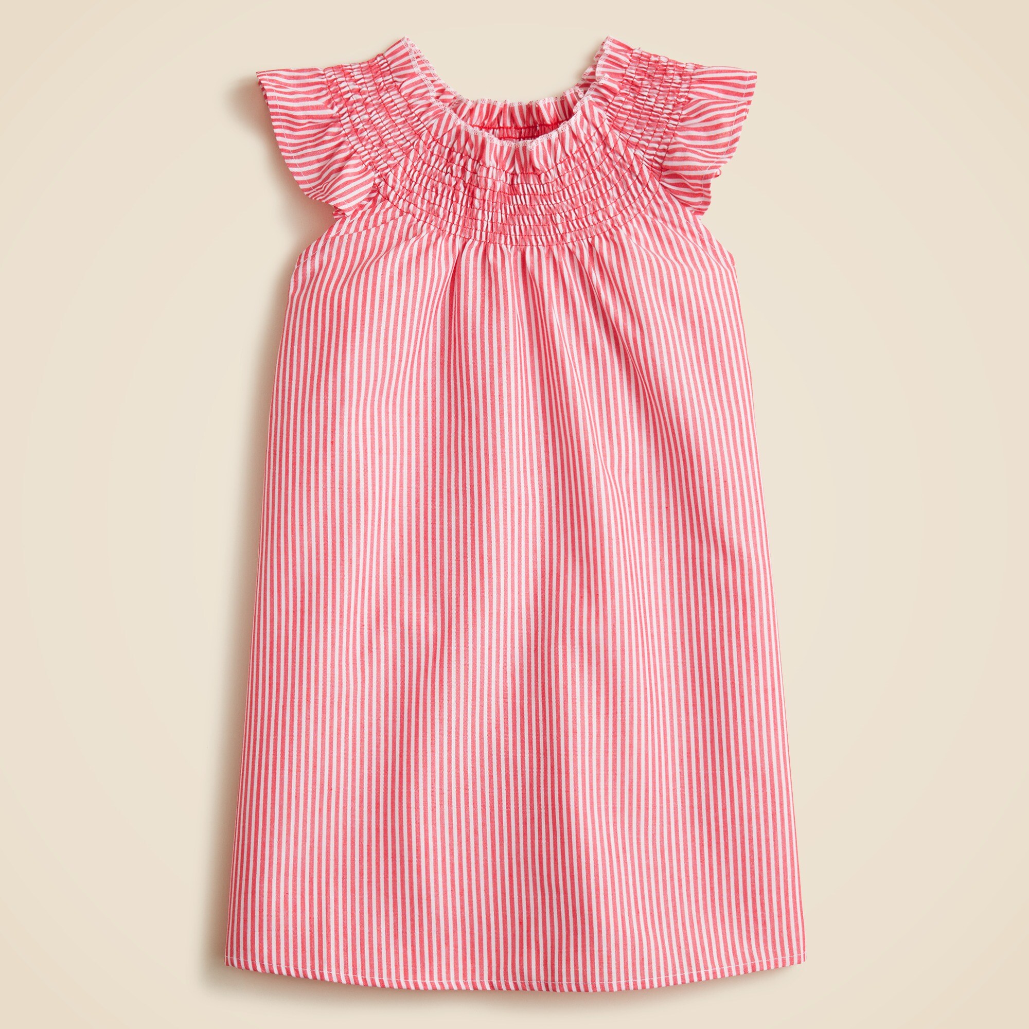 Girls' smocked nightgown in stripe