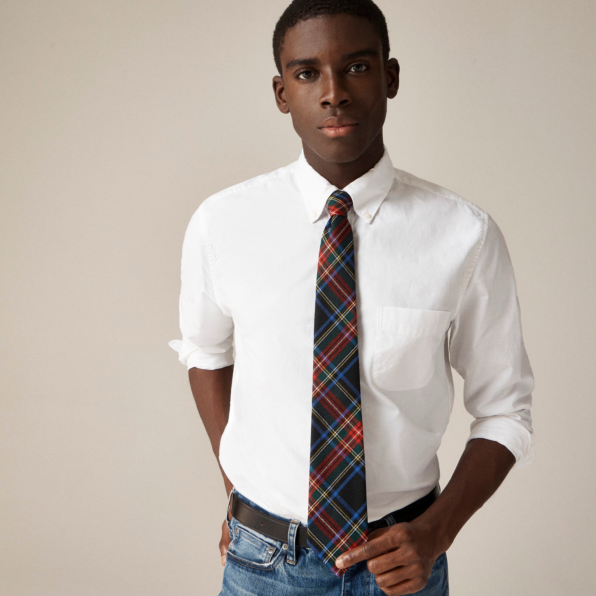  English wool tartan tie