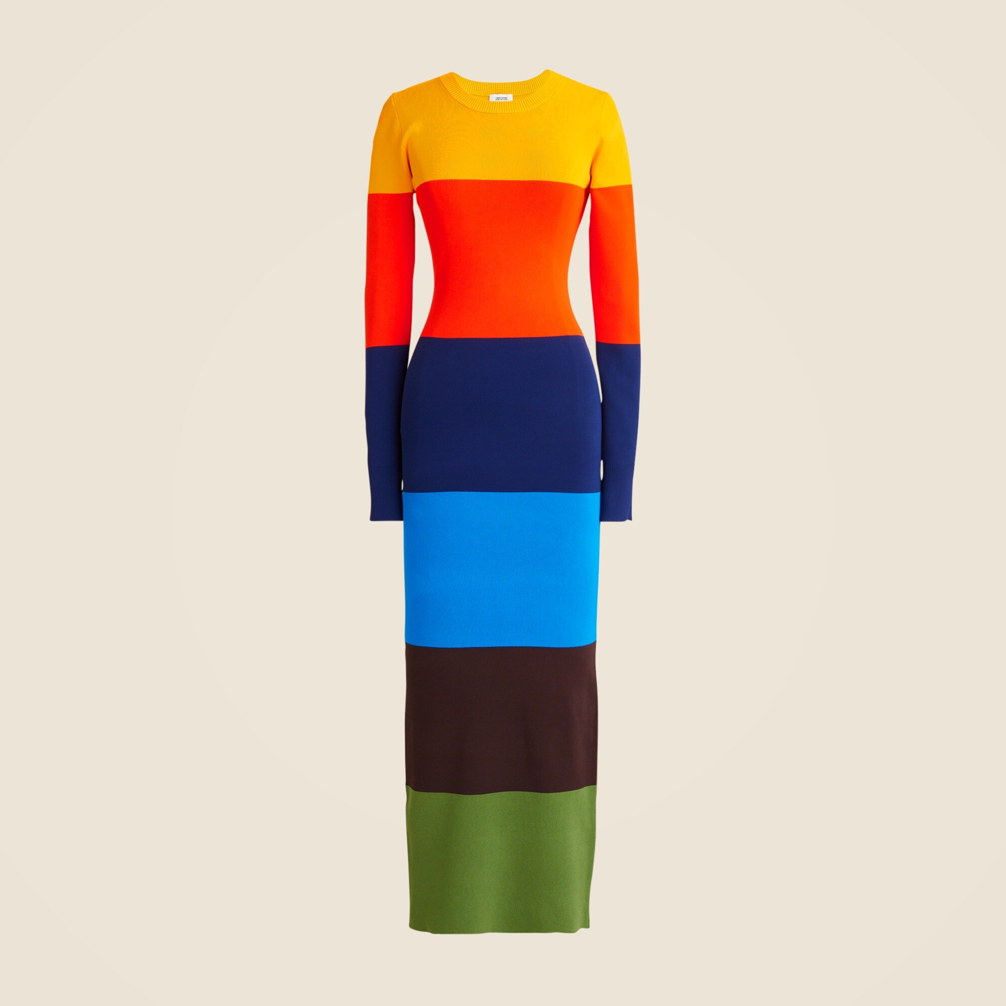 Christopher John Rogers X J.Crew colorblock dress in stretch viscose blend