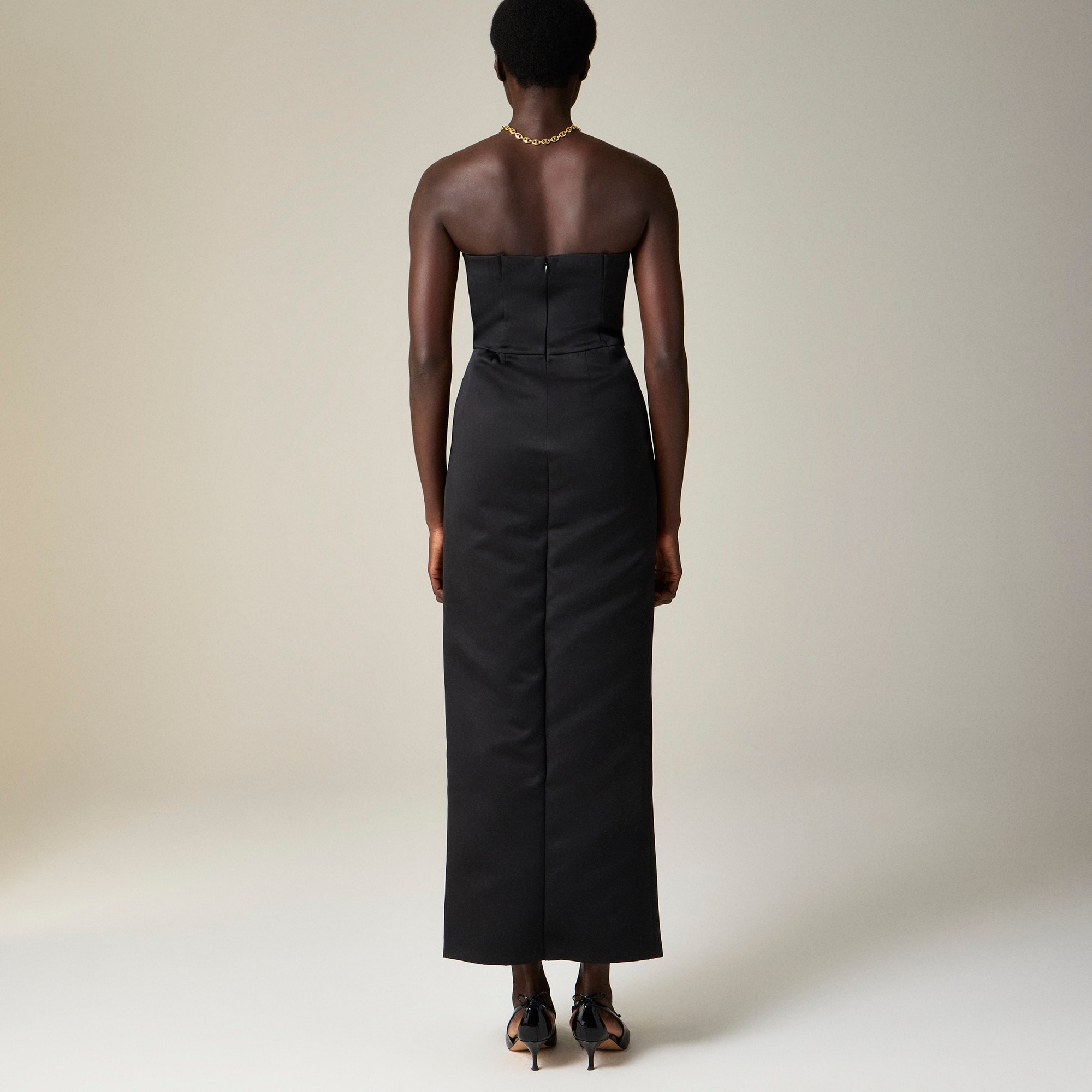 Christopher John Rogers X J.Crew sculpted dress in duchesse satin