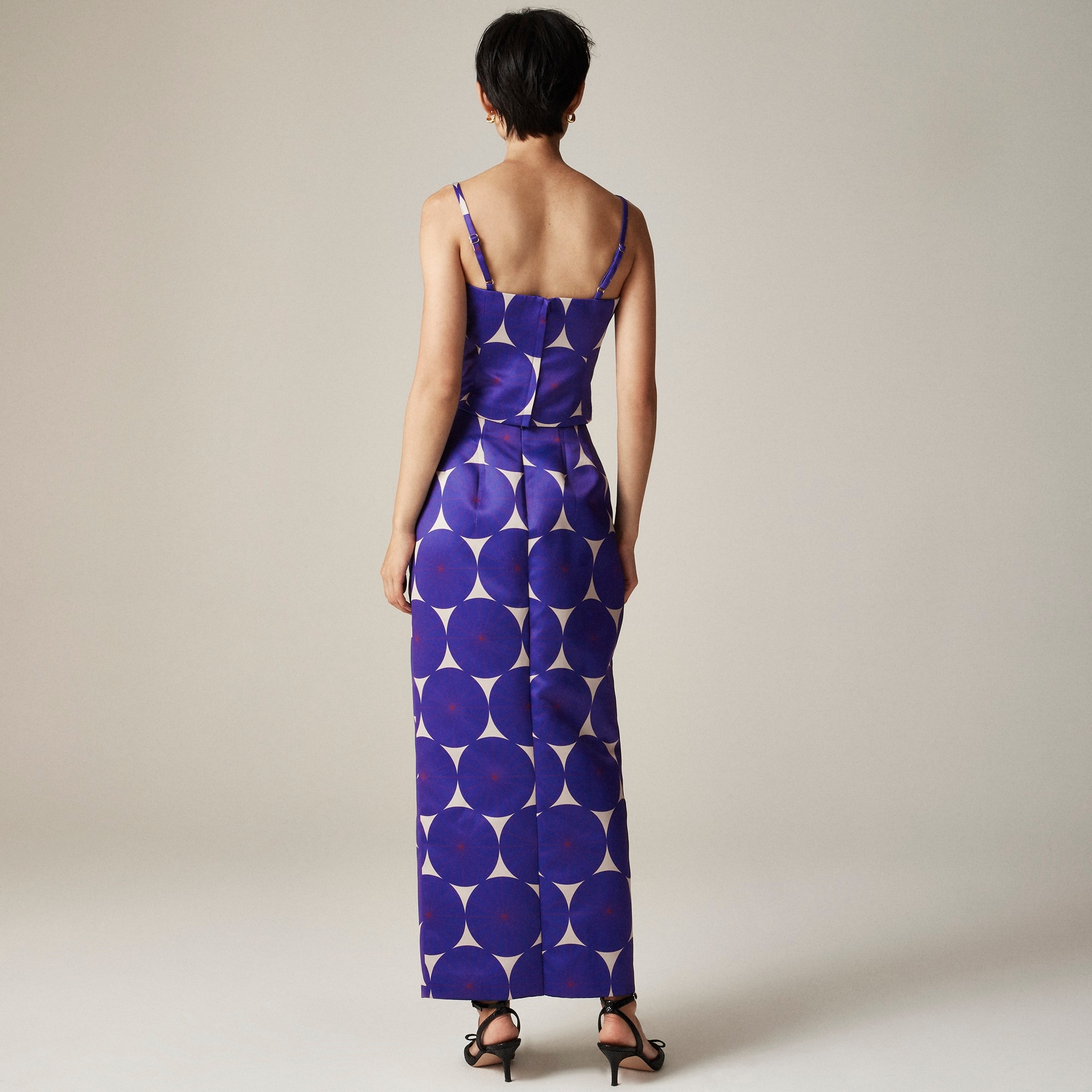 Christopher John Rogers X J.Crew sculpted skirt in dot duchesse satin