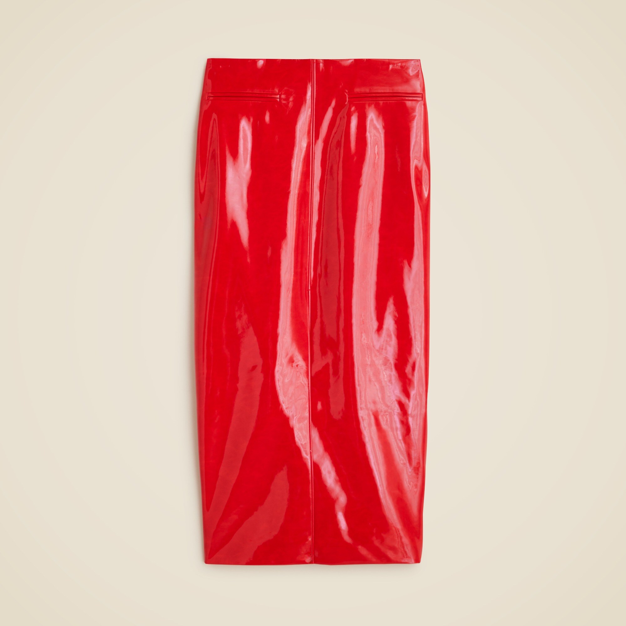 Christopher John Rogers X J.Crew front-slit skirt in red vinyl