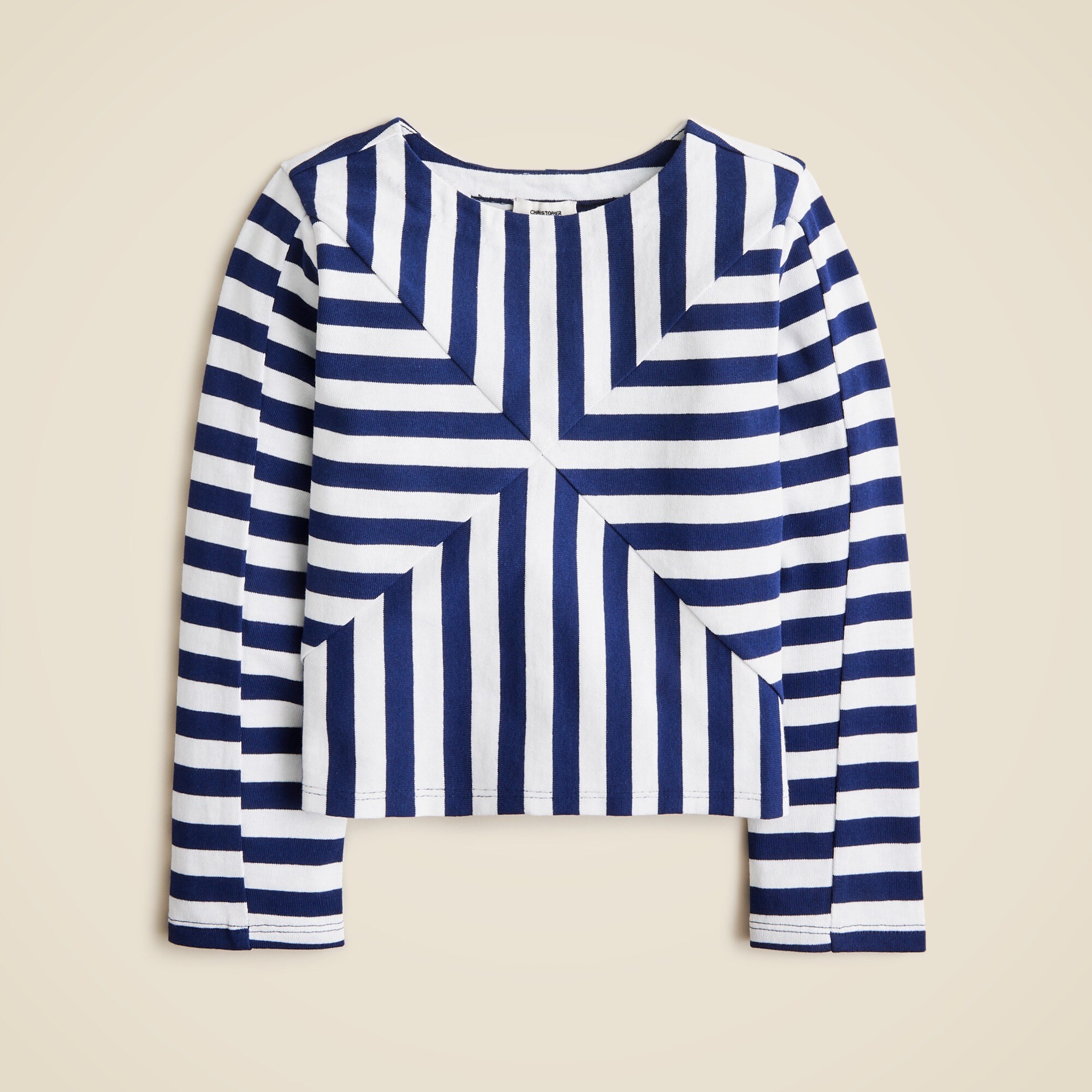 Christopher John Rogers X Crewcuts girls' boatneck T-shirt in stripe