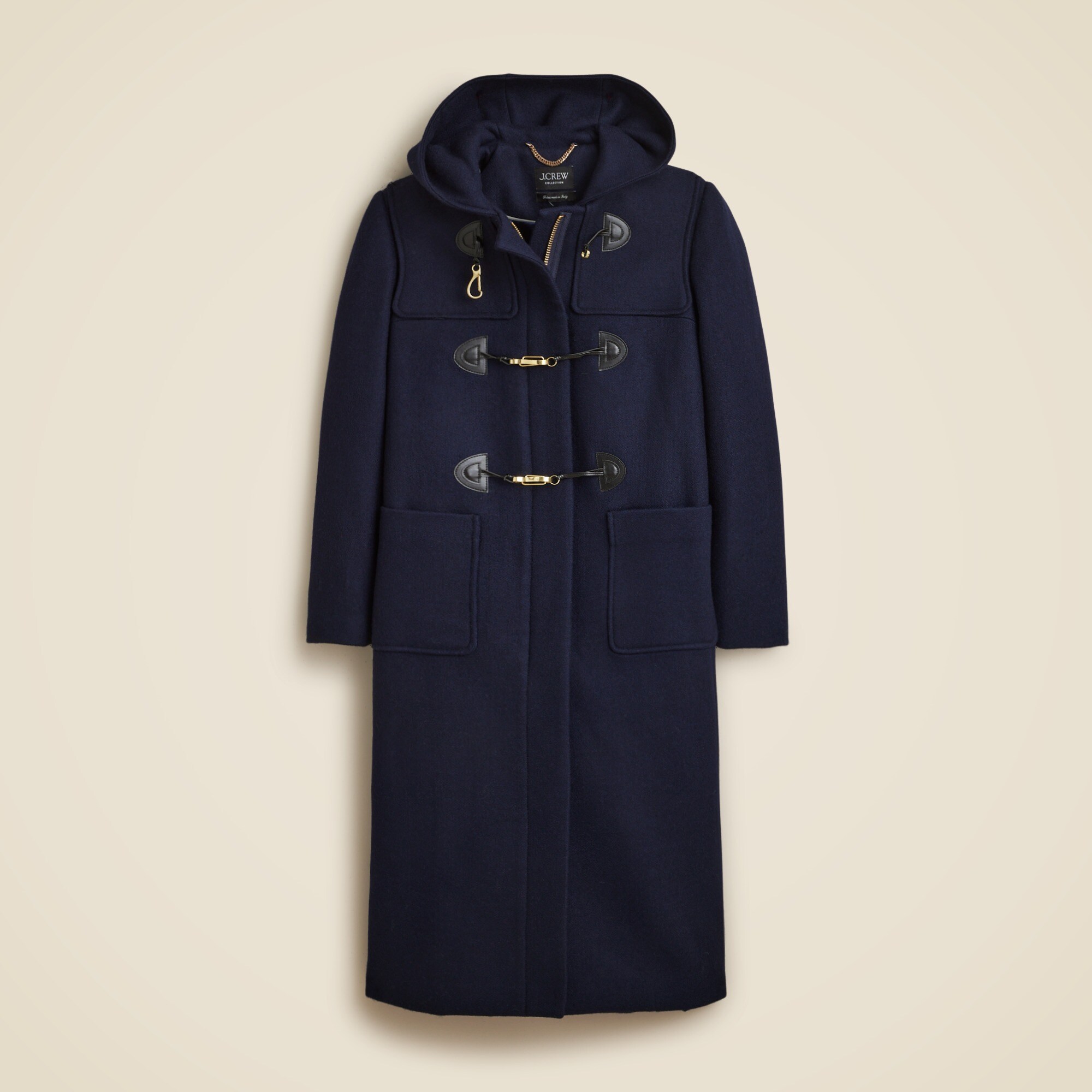 Collection toggle coat in Italian wool-blend melton
