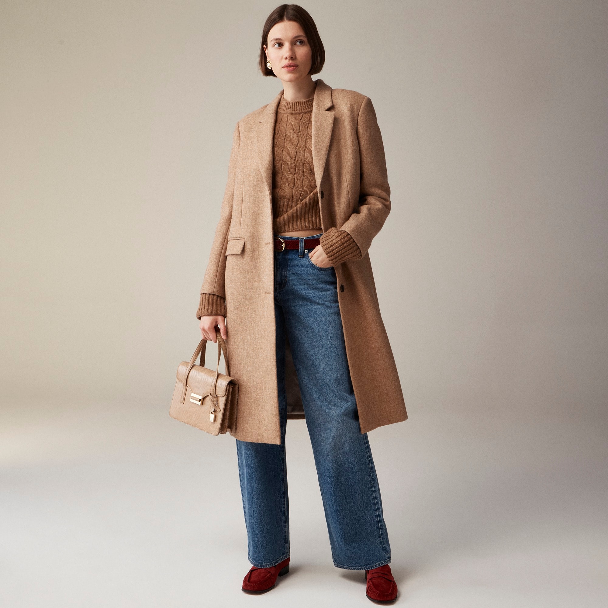 womens Palais topcoat in Italian wool-blend melton