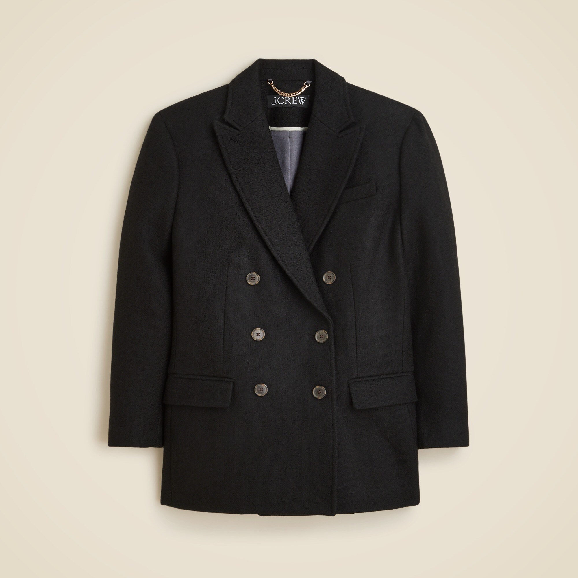 Tailored peacoat in Italian wool-blend melton