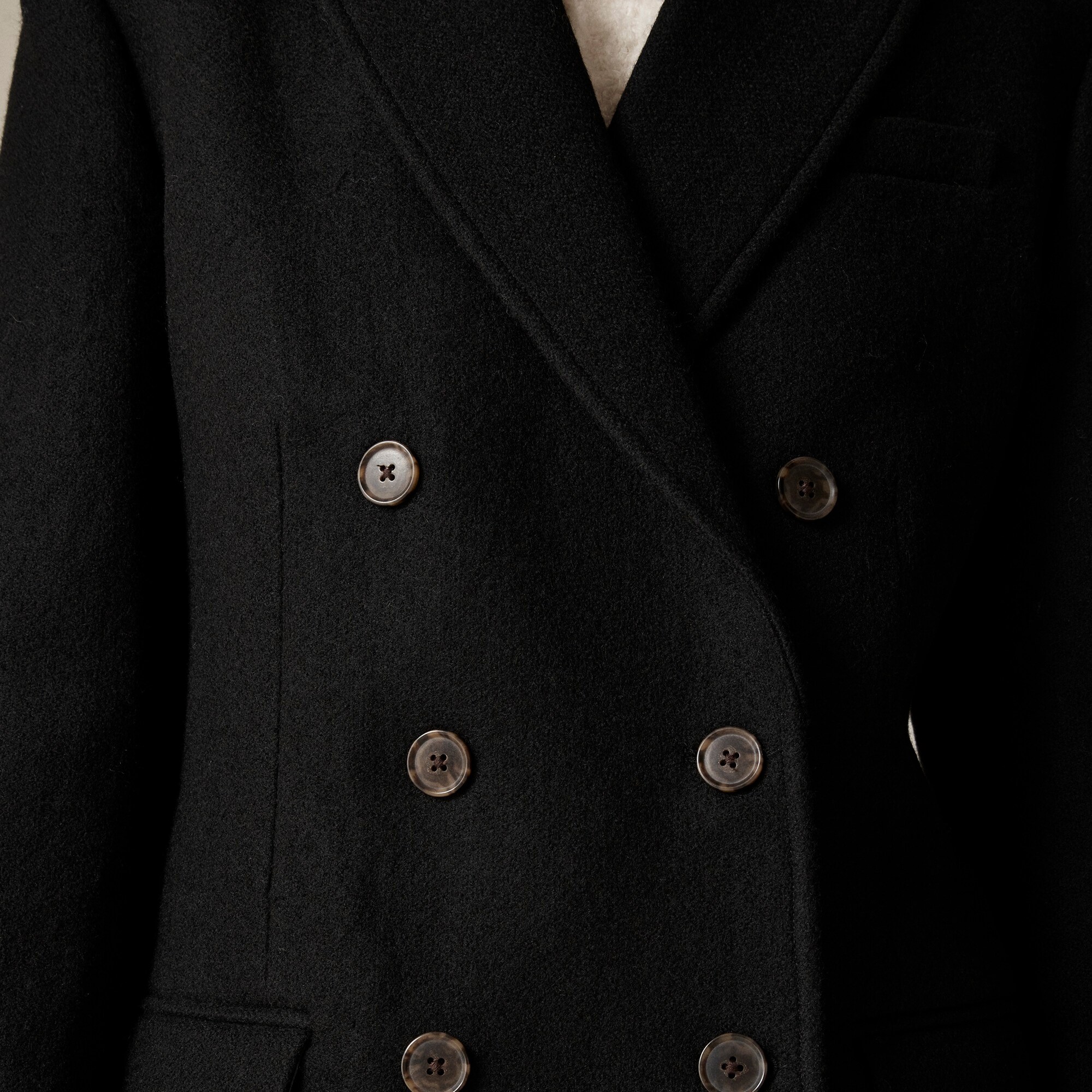 Tailored peacoat in Italian wool-blend melton