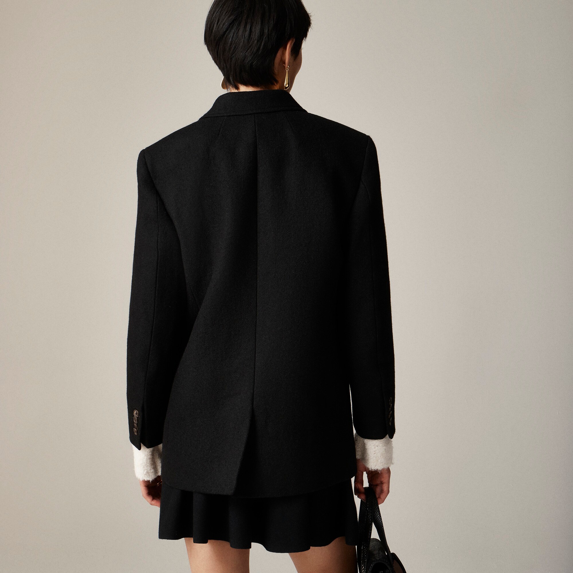 Tailored peacoat in Italian wool-blend melton