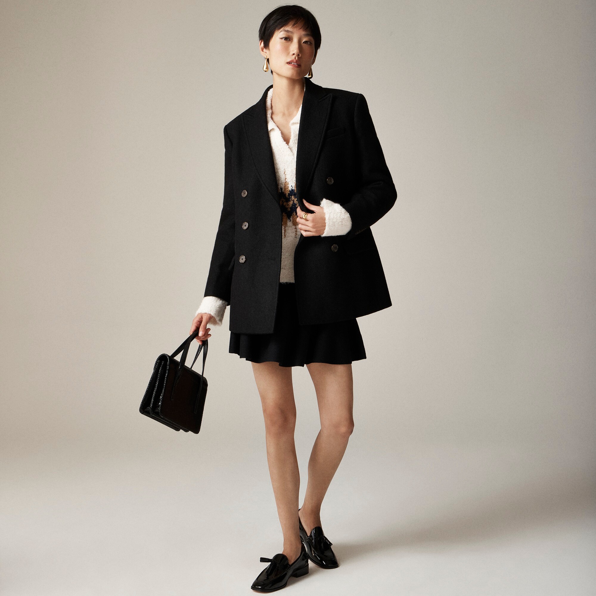 j.crew: tailored peacoat in italian wool-blend melton for women