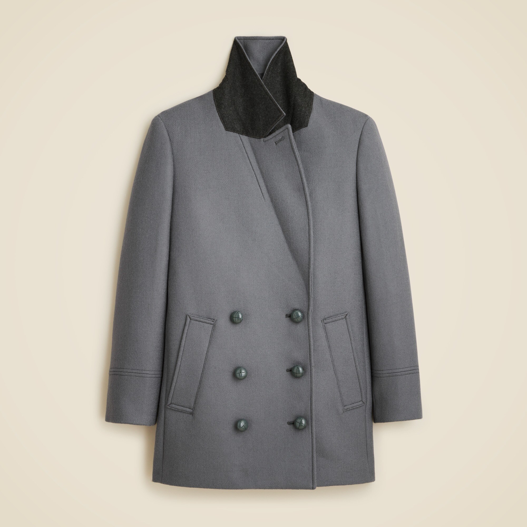 Classic peacoat in Italian wool-blend melton