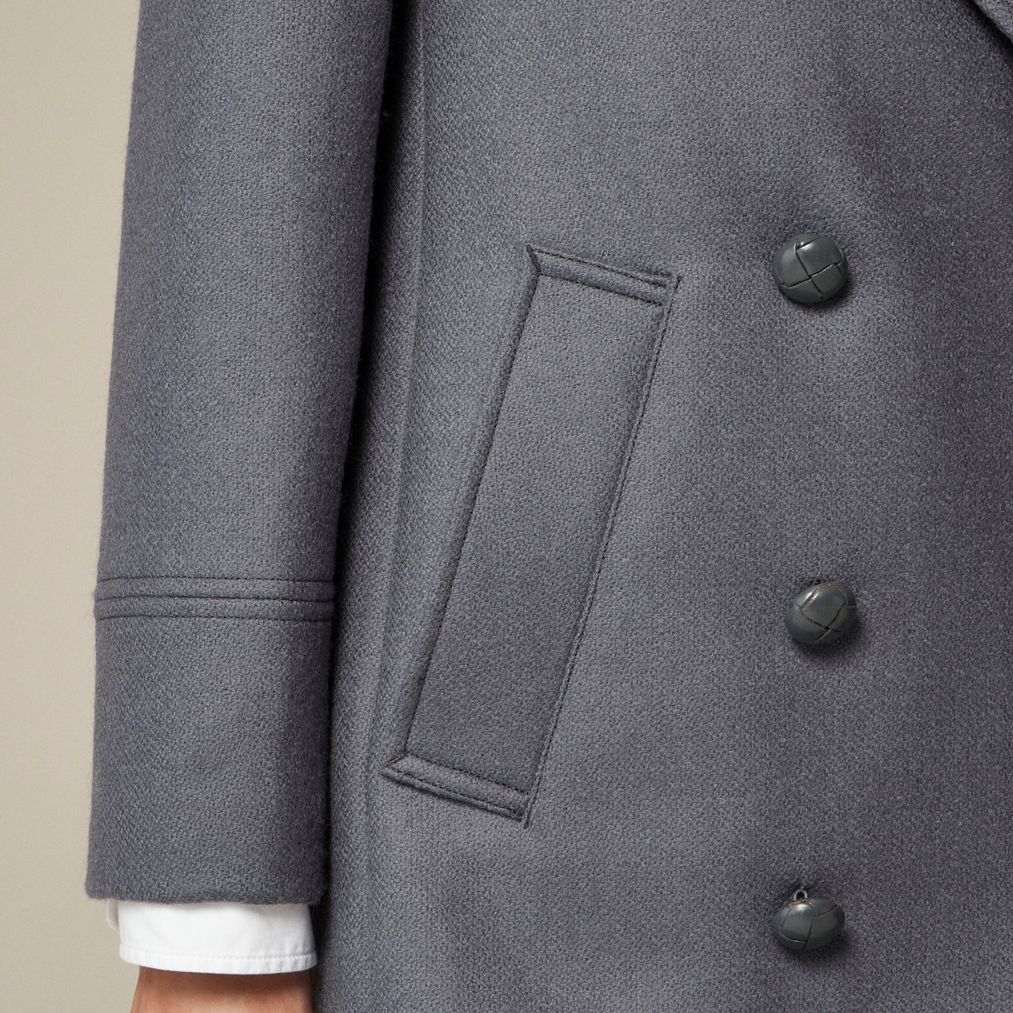 Classic peacoat in Italian wool-blend melton
