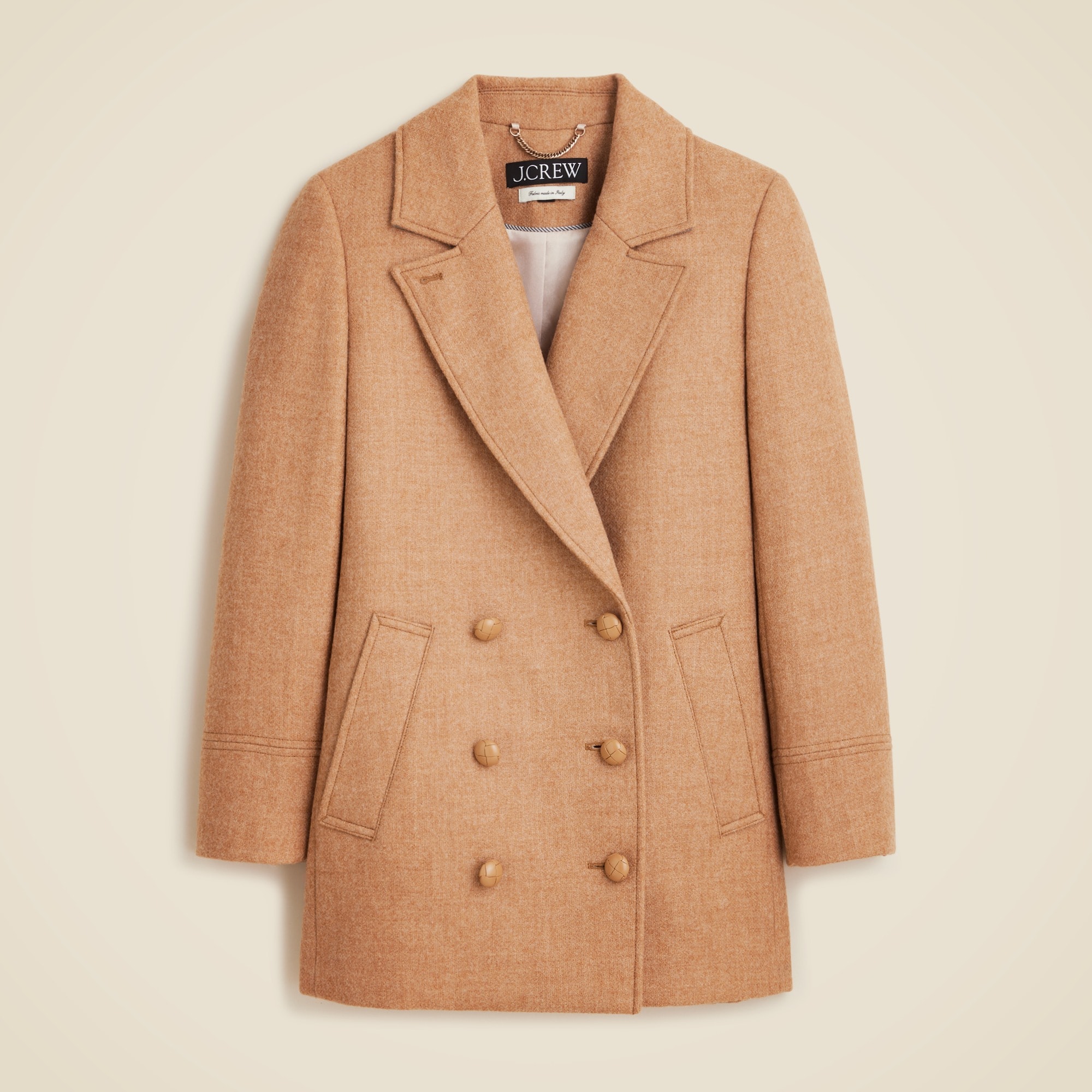 Classic peacoat in Italian wool-blend melton