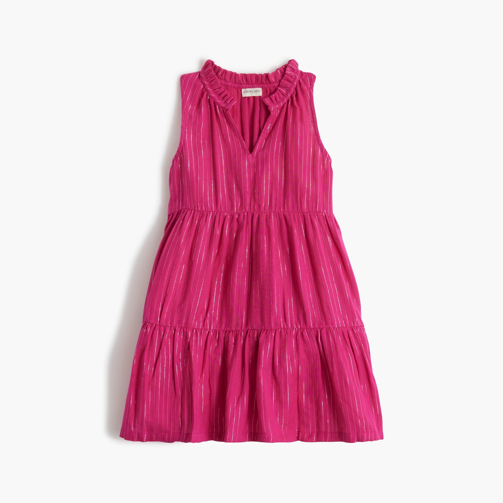 girls' tiered metallic-stripe beach dress for girls