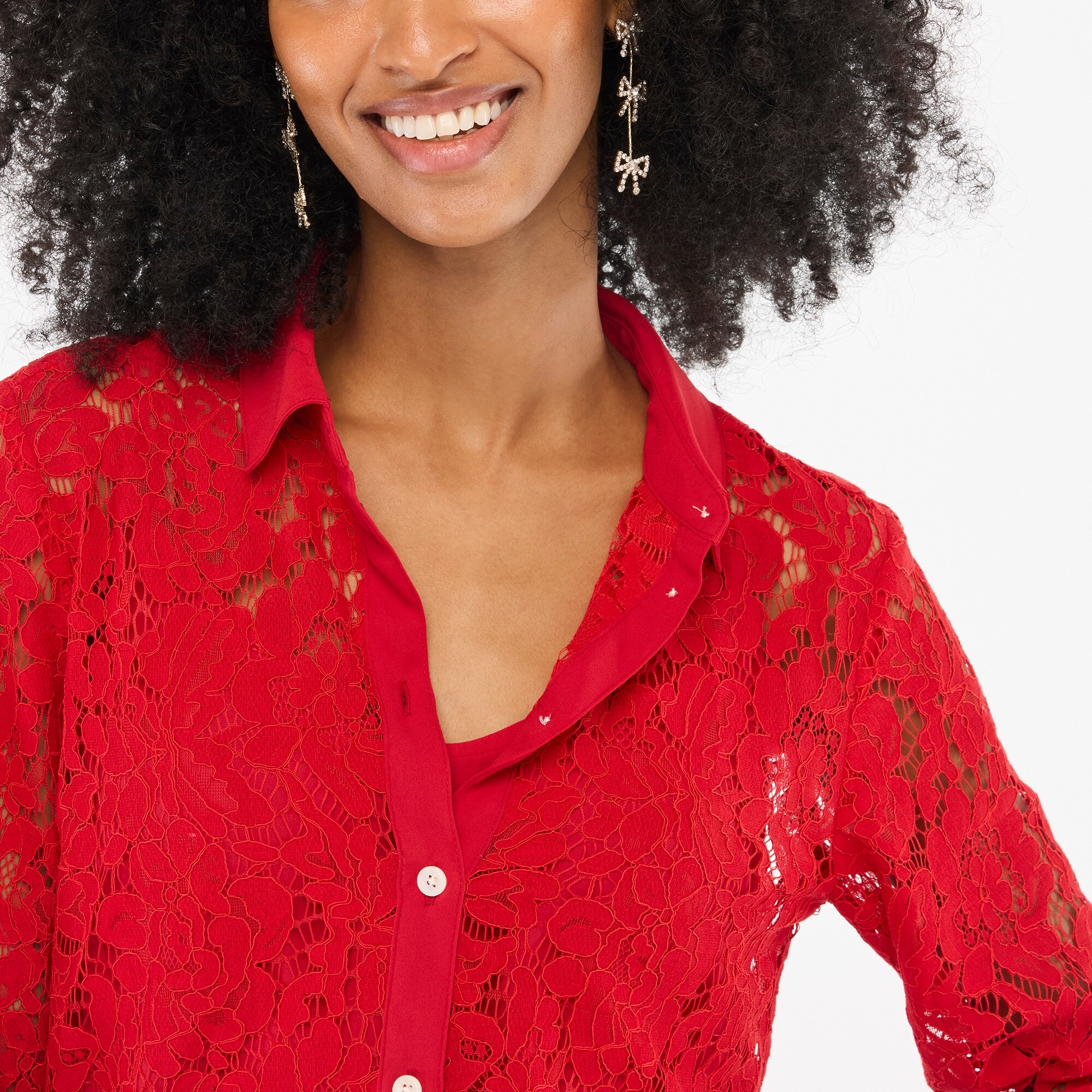 Lace button-up shirt in classic fit