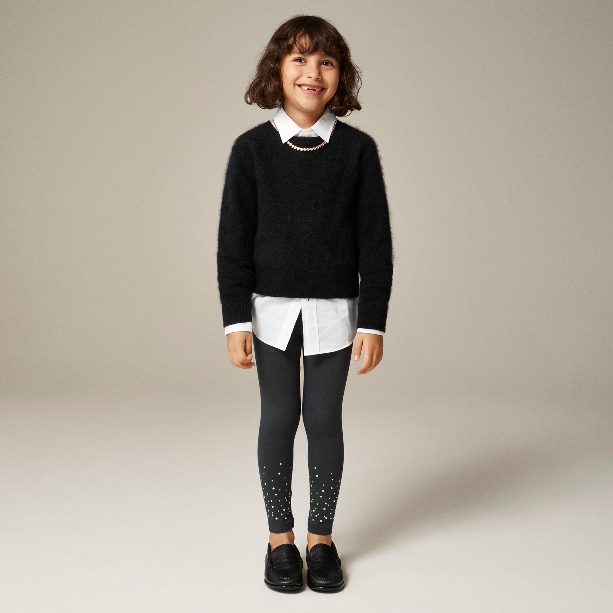Girls' everyday leggings with hotfix crystals