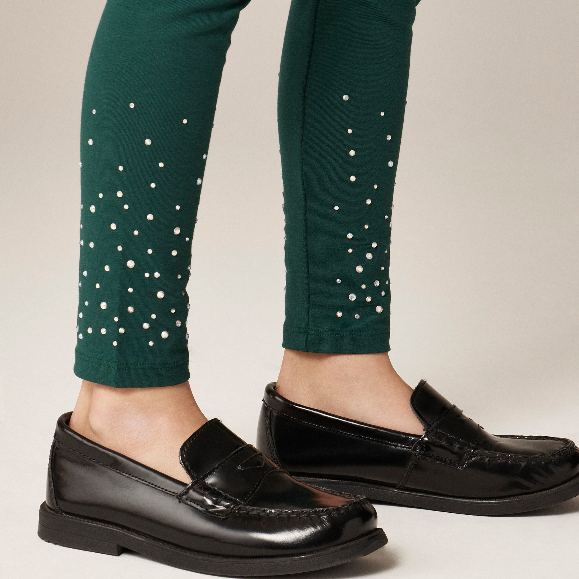 Girls' everyday leggings with hotfix crystals