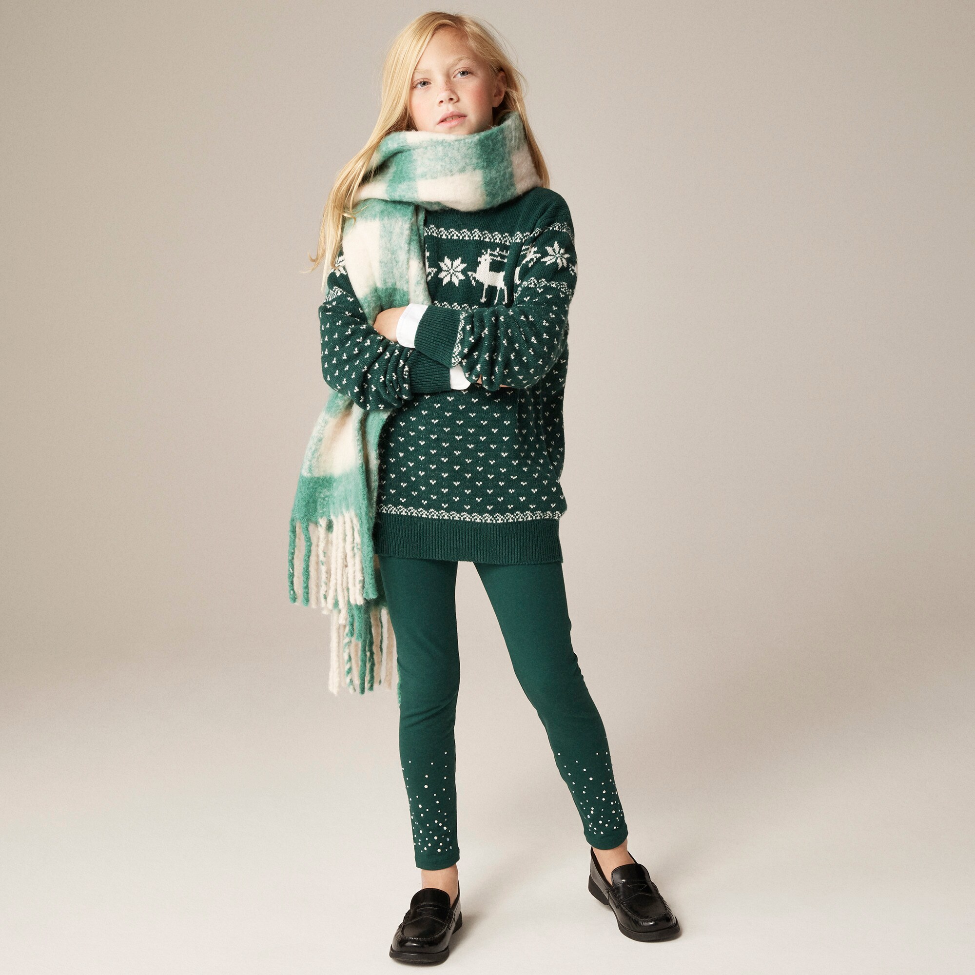  Girls' everyday leggings with hotfix crystals