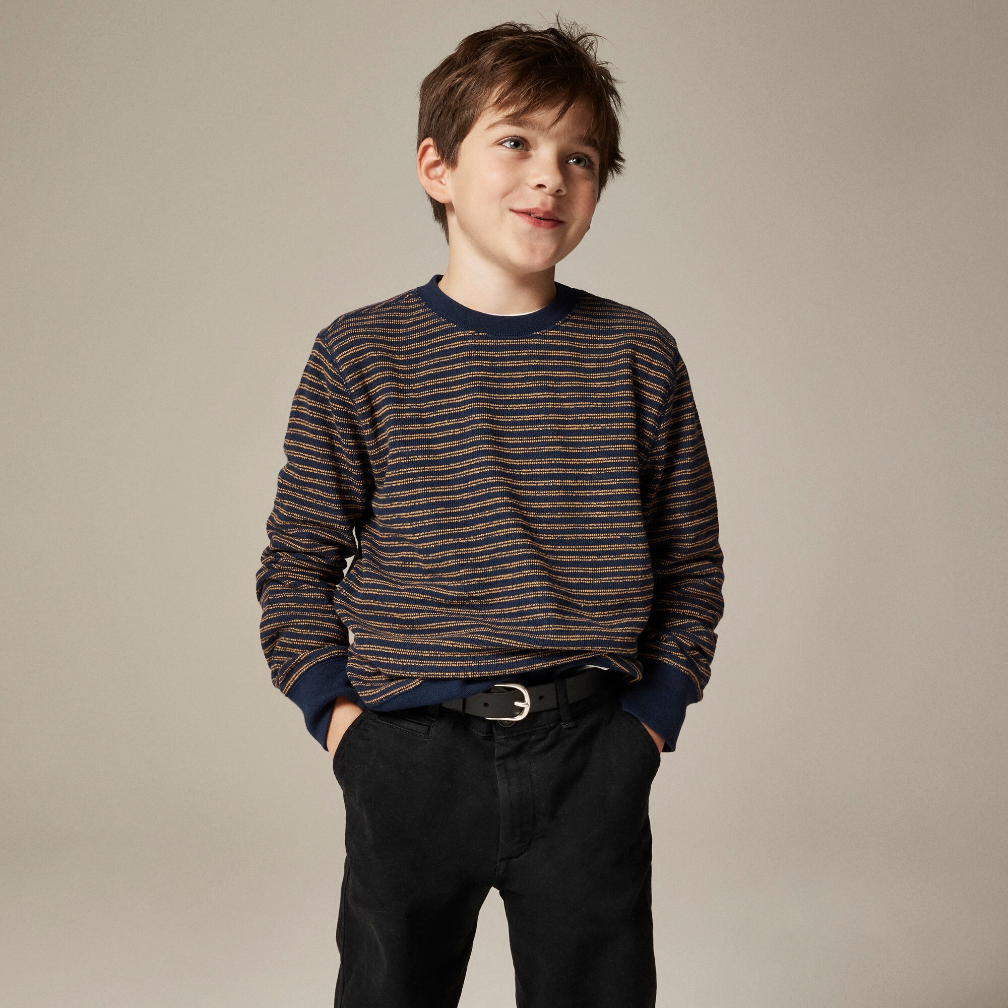 Boys' long-sleeve sweater T-shirt in stripe