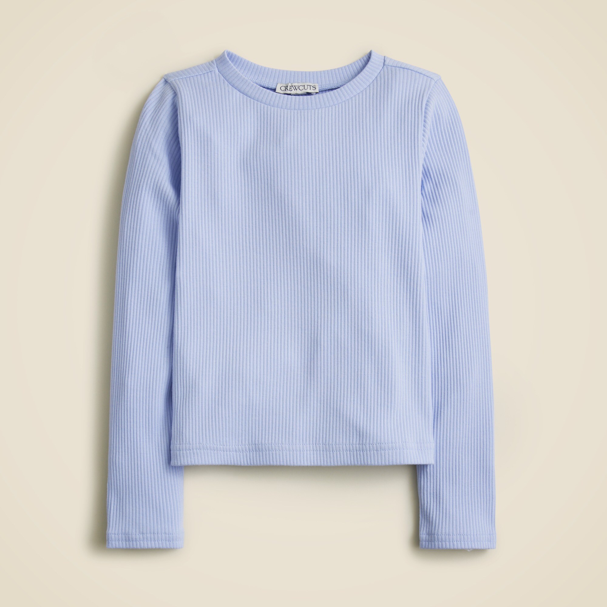 Girls' long-sleeve everyday T-shirt in vintage rib