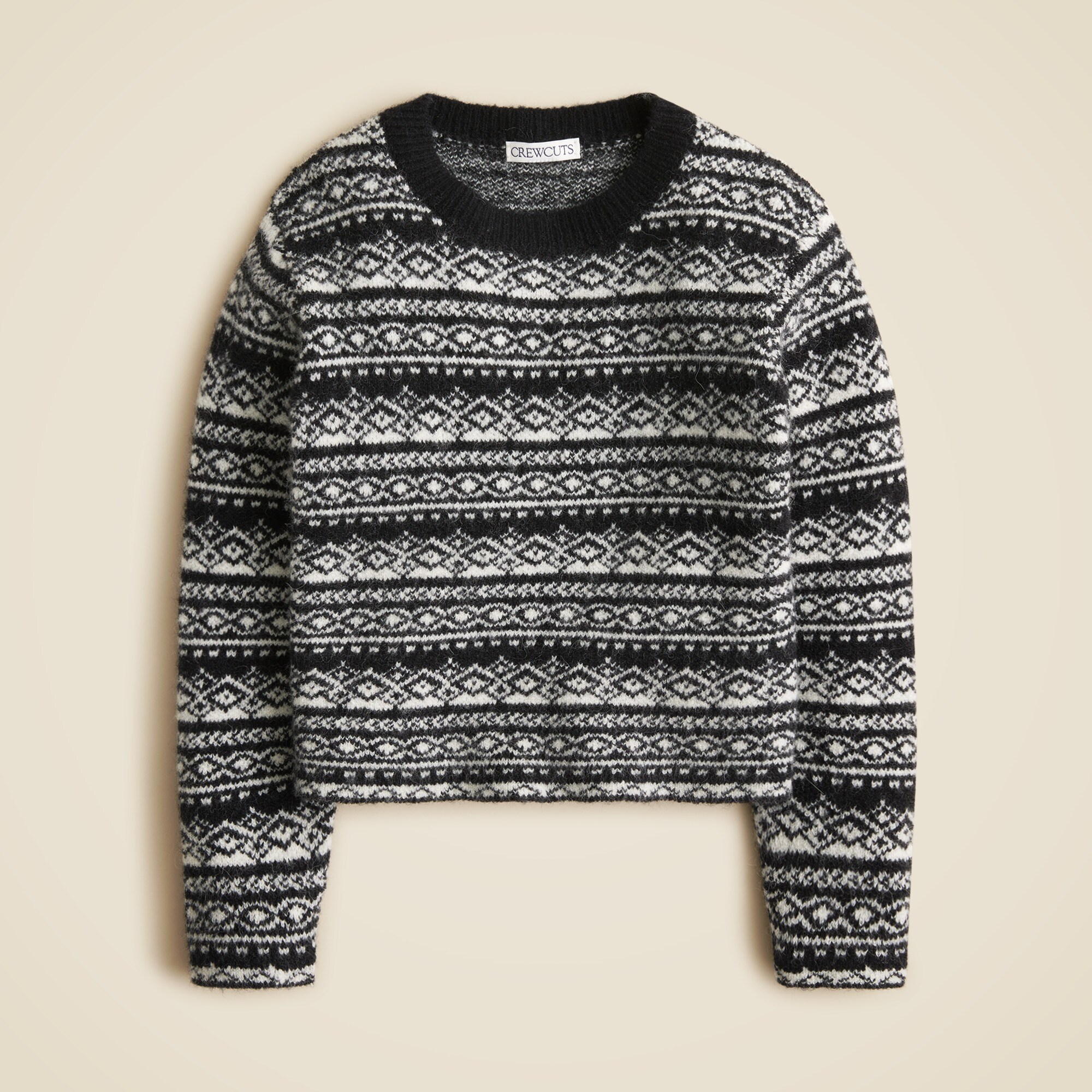 Girls' Fair Isle Cropped Sweater In Supersoft Yarn For Girls | J.Crew