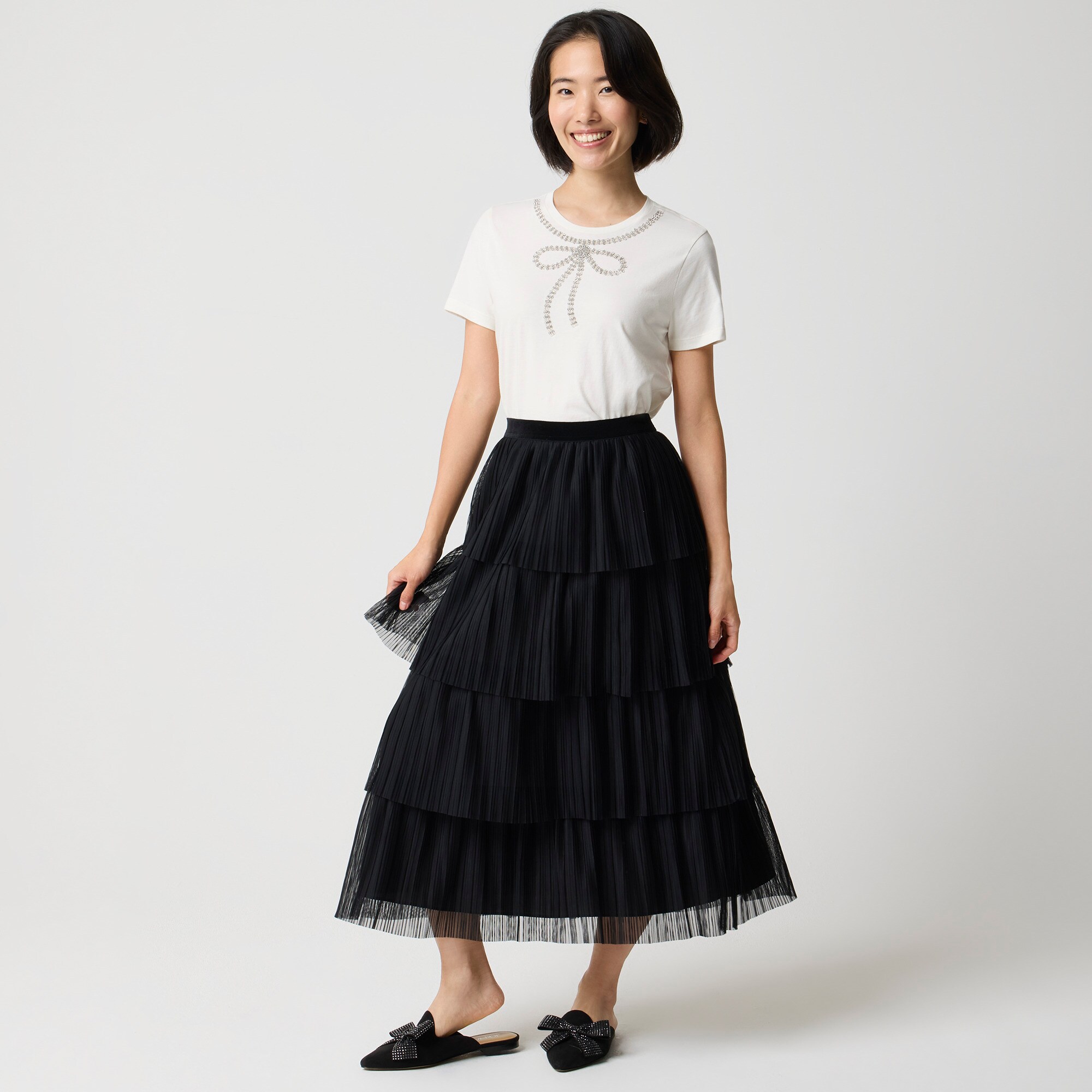 Tulle tiered skirt