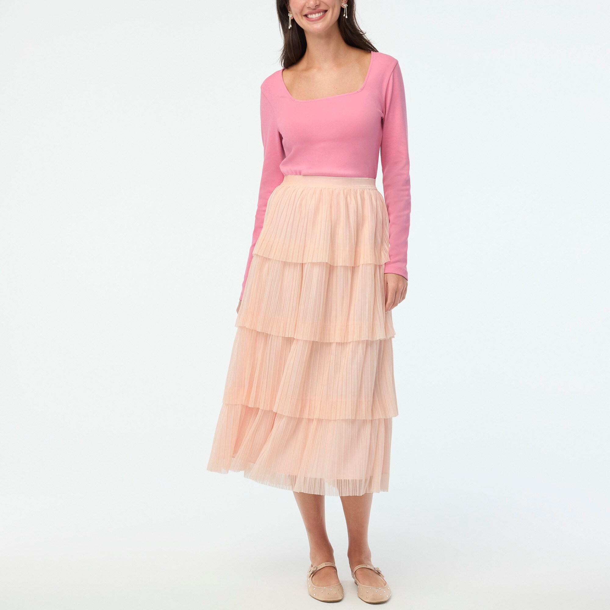 Factory Tulle Tiered Skirt For Women