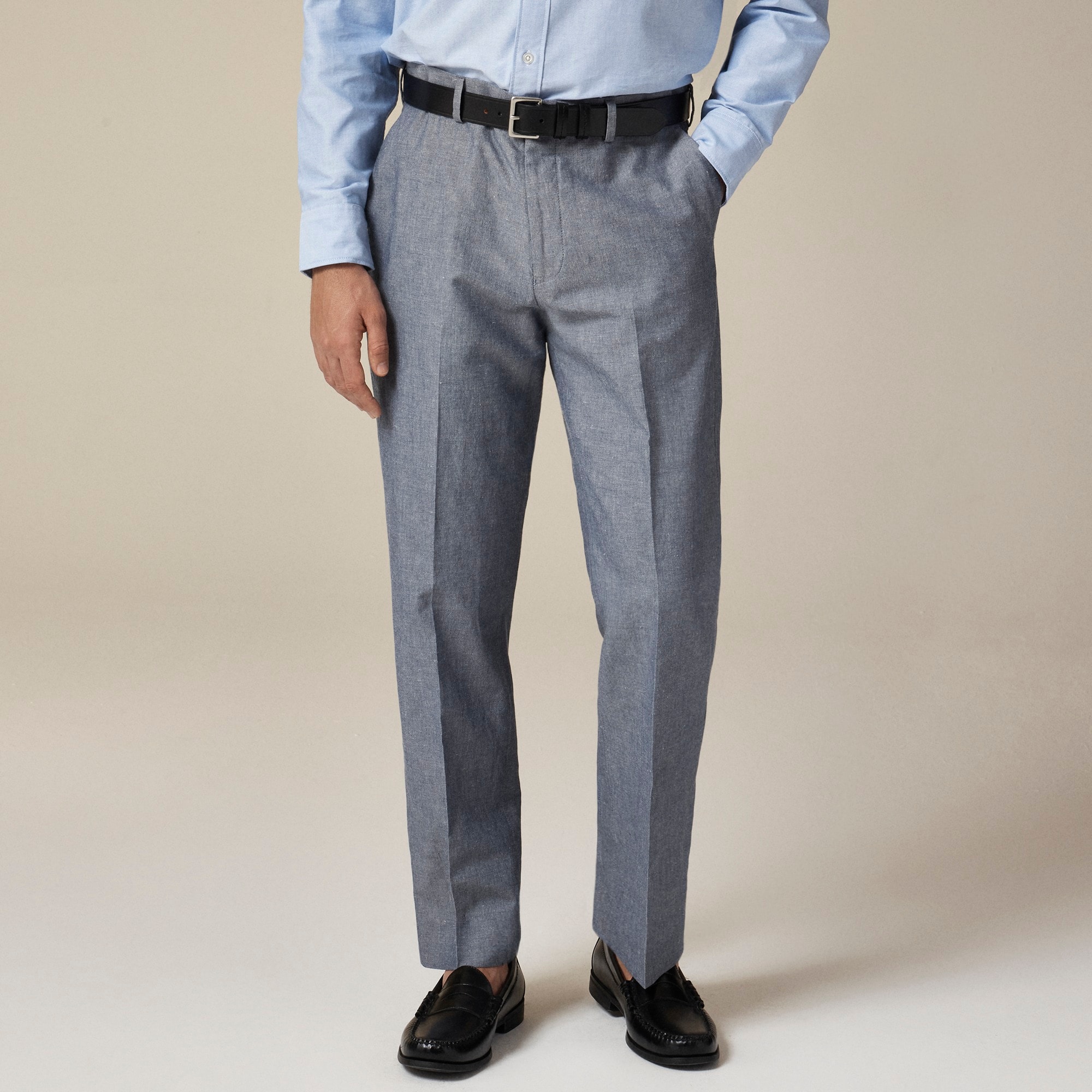 mens Crosby Classic-fit suit pant in Irish cotton-linen blend