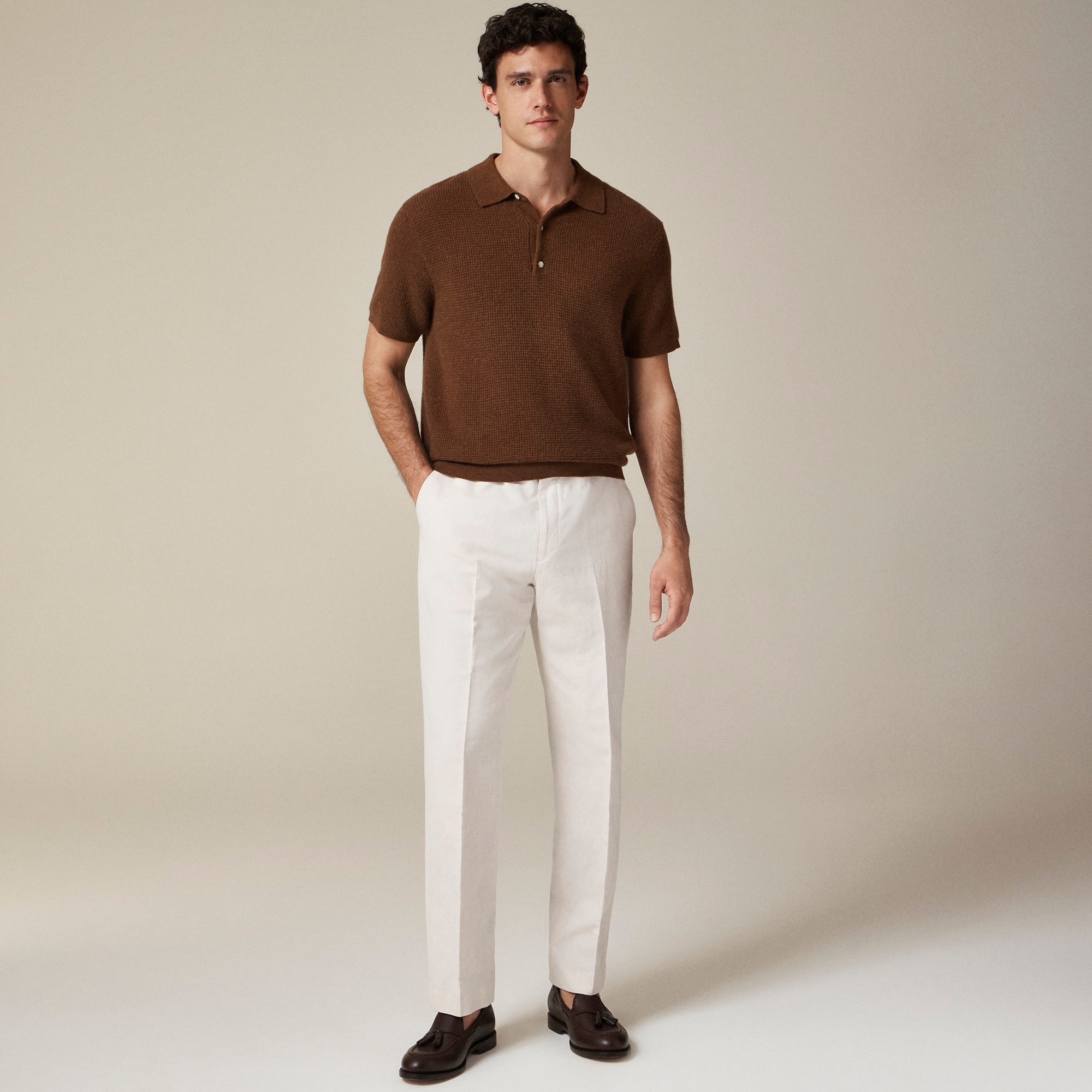 Crosby Classic-fit suit pant in Irish cotton-linen blend