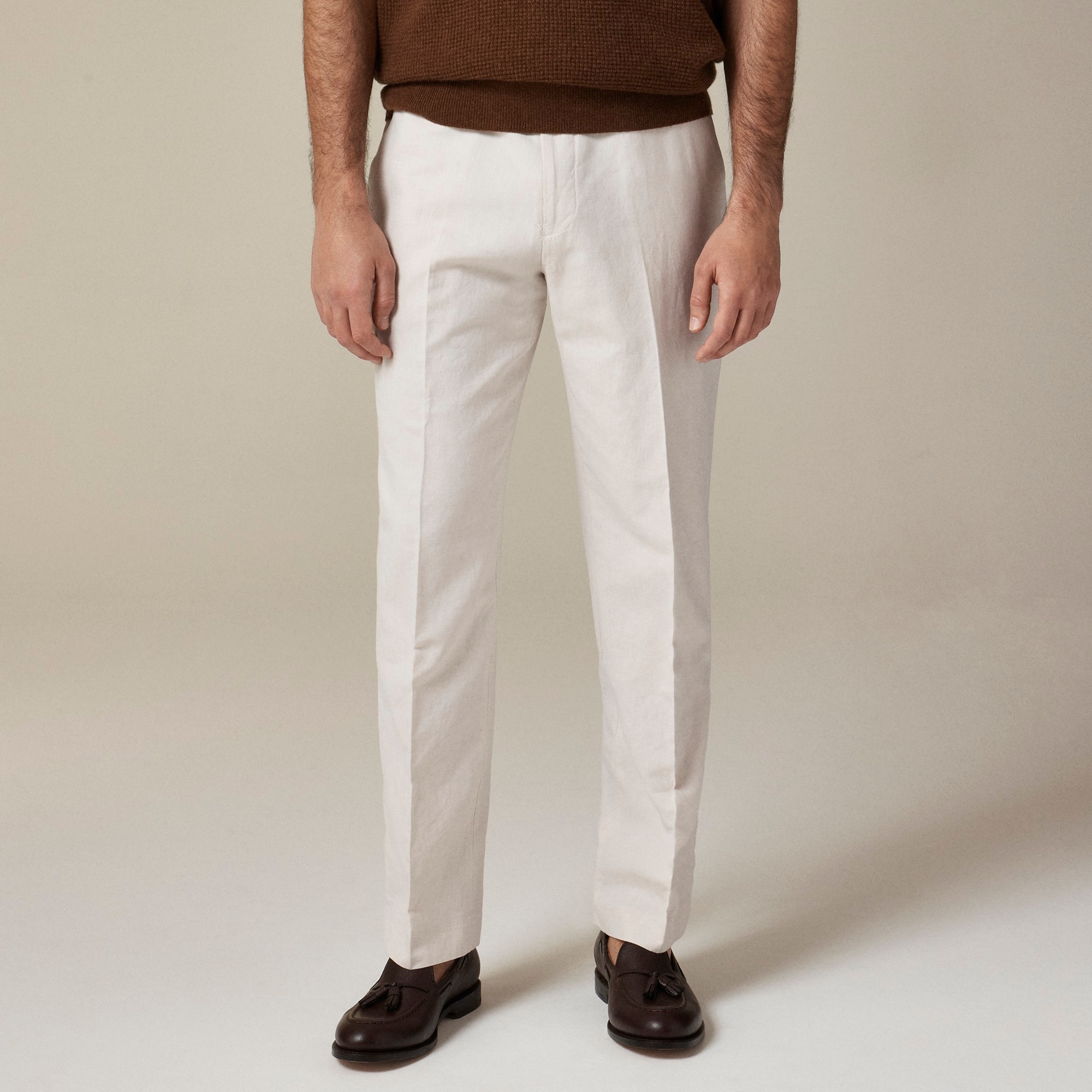 mens Crosby Classic-fit suit pant in Irish cotton-linen blend