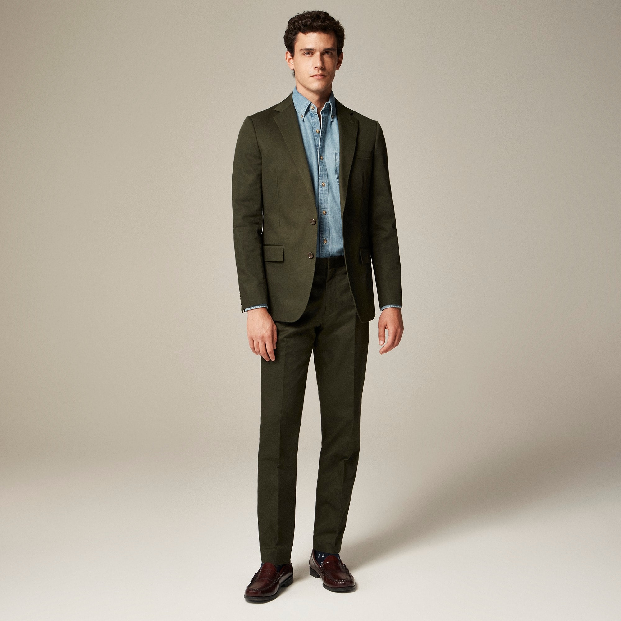 mens Ludlow Slim-fit suit jacket in Japanese cotton chino