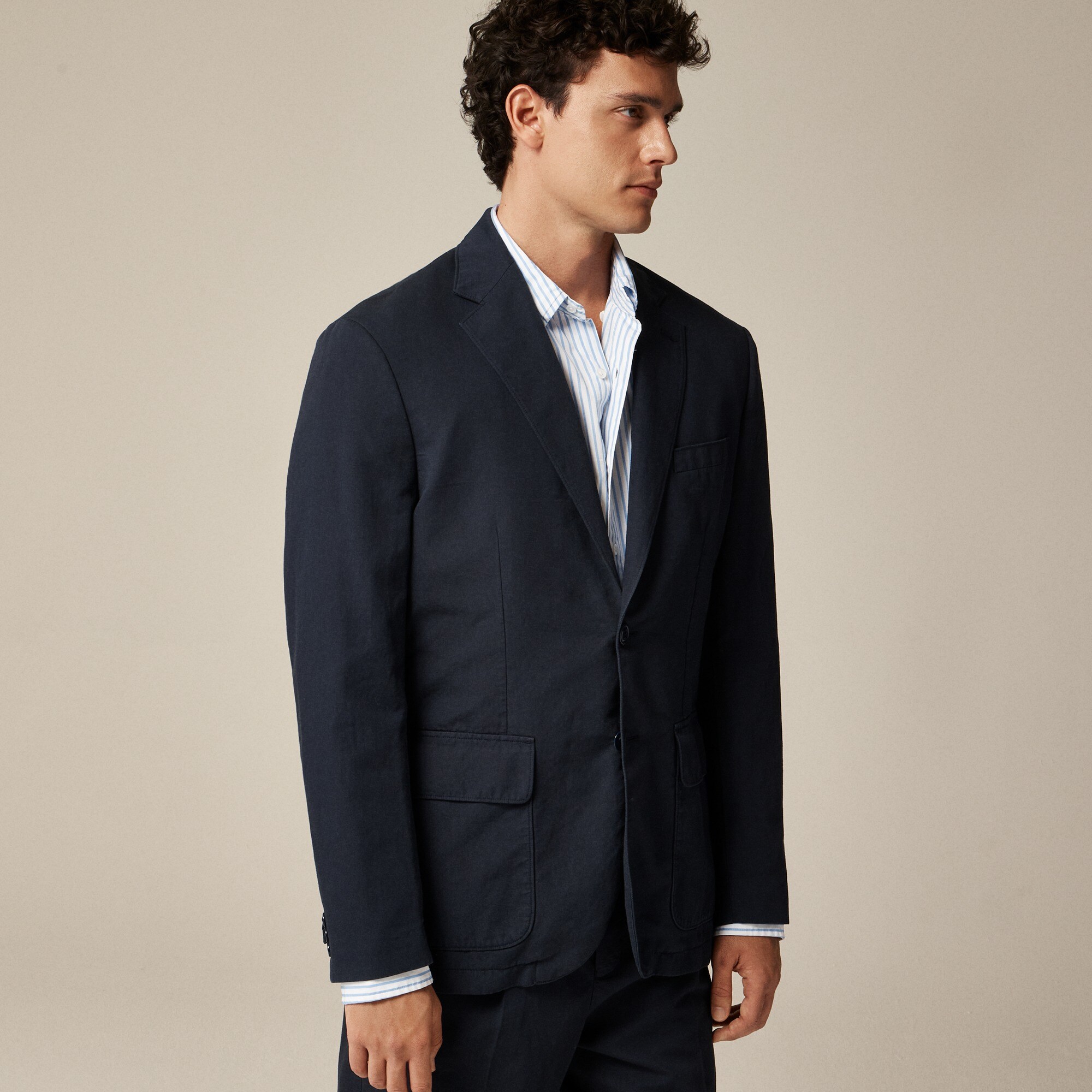 Crosby Classic-fit suit jacket in garment-dyed Italian cotton-linen blend