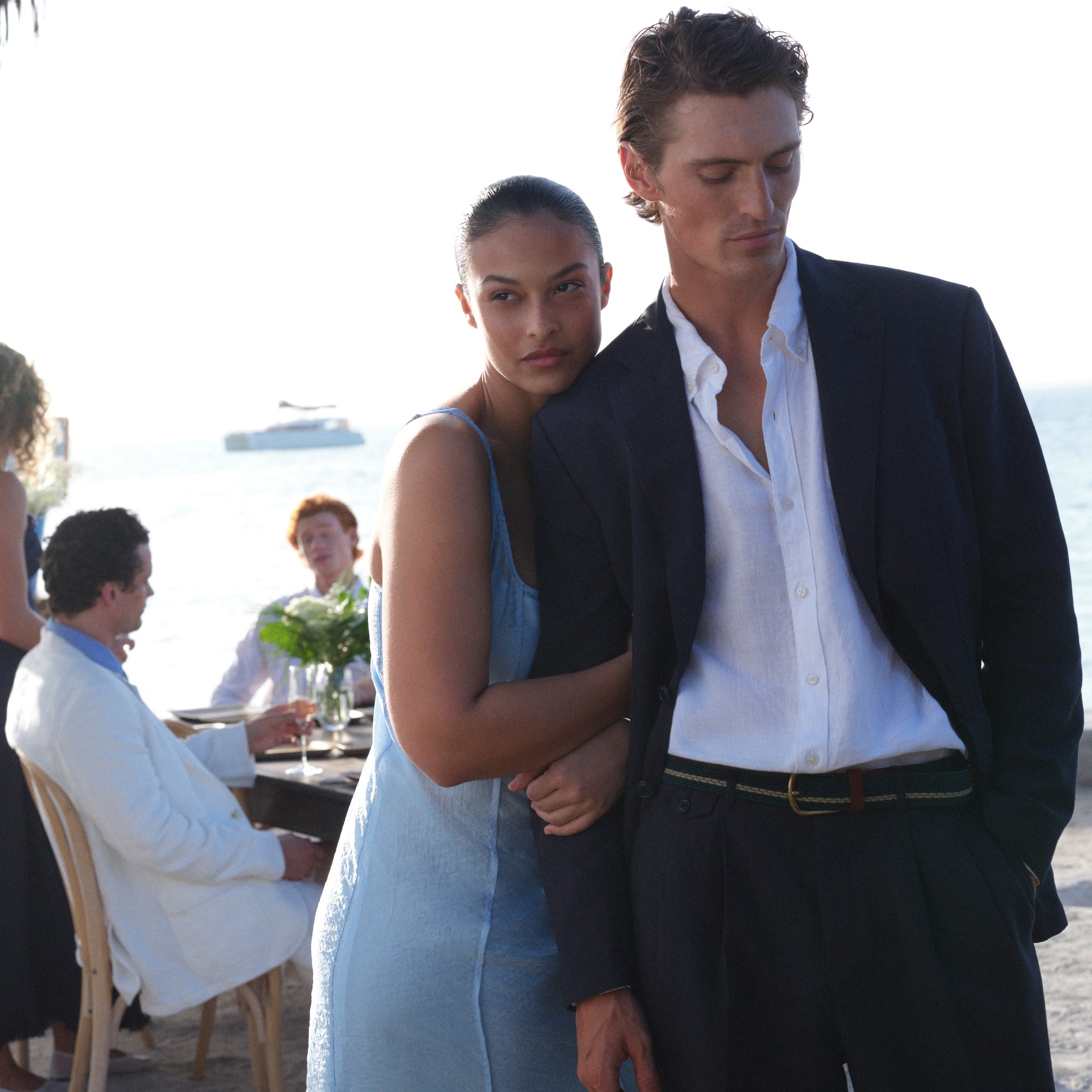 mens Crosby Classic-fit suit jacket in garment-dyed Italian cotton-linen blend