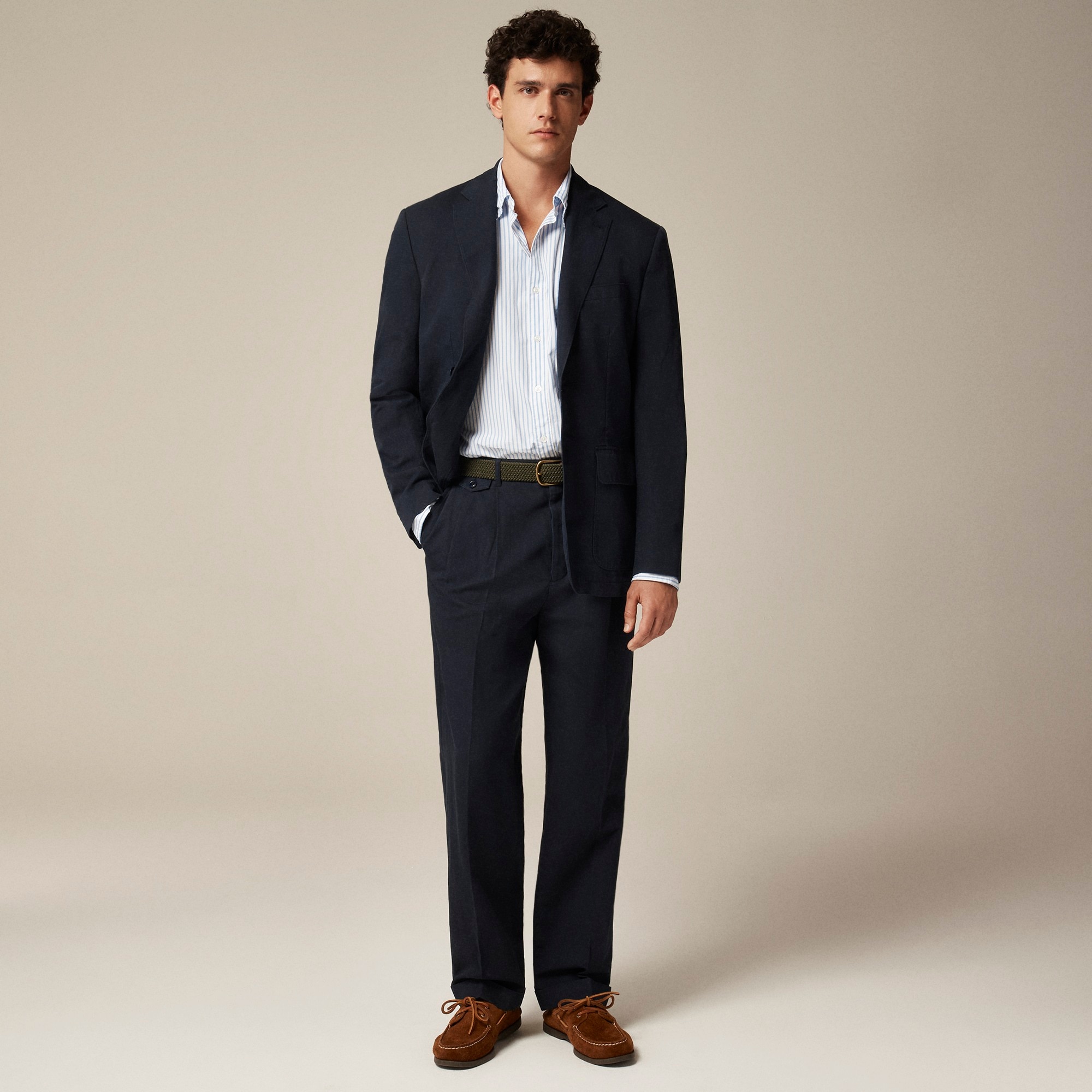  Crosby Classic-fit suit jacket in garment-dyed Italian cotton-linen blend