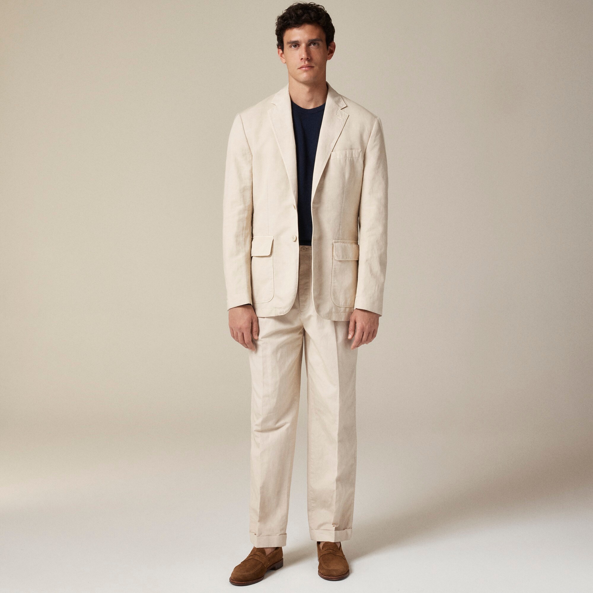 mens Crosby Classic-fit suit jacket in garment-dyed Italian cotton-linen blend
