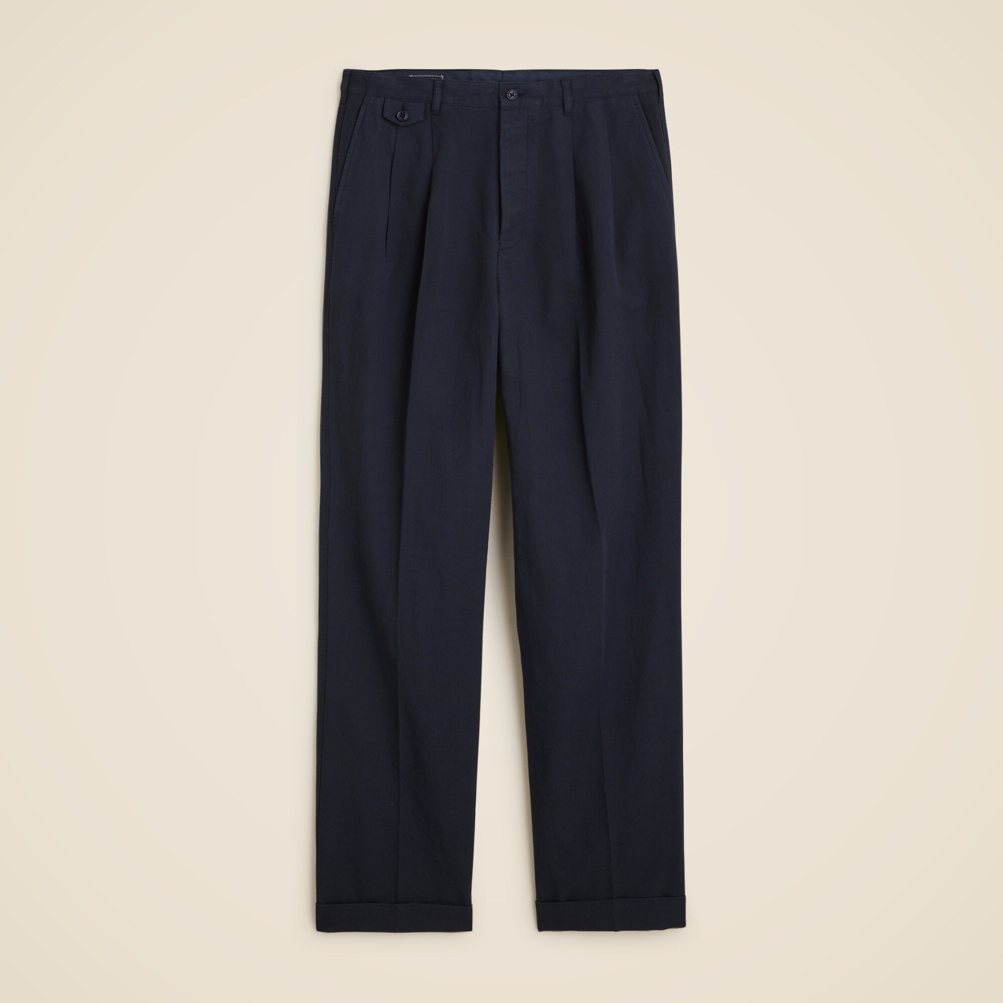 mens Crosby Classic-fit suit pant in garment-dyed Italian cotton-linen blend
