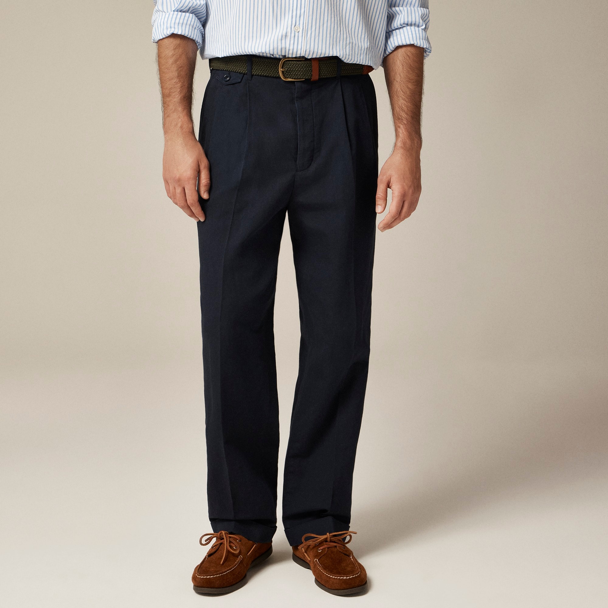 mens Crosby Classic-fit suit pant in garment-dyed Italian cotton-linen blend